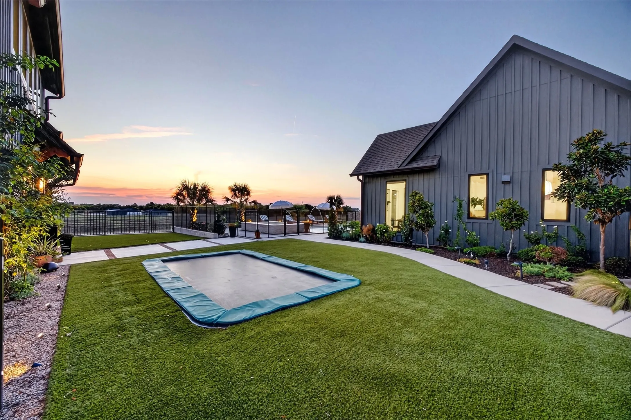 In ground trampoline and turf