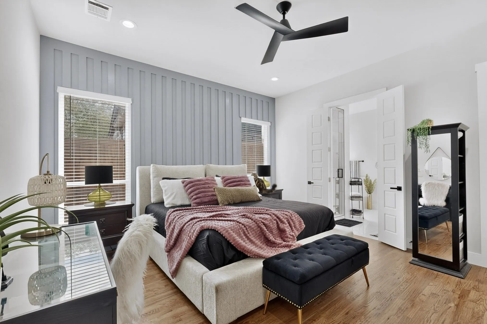 Hardwood-finish flooring throughout