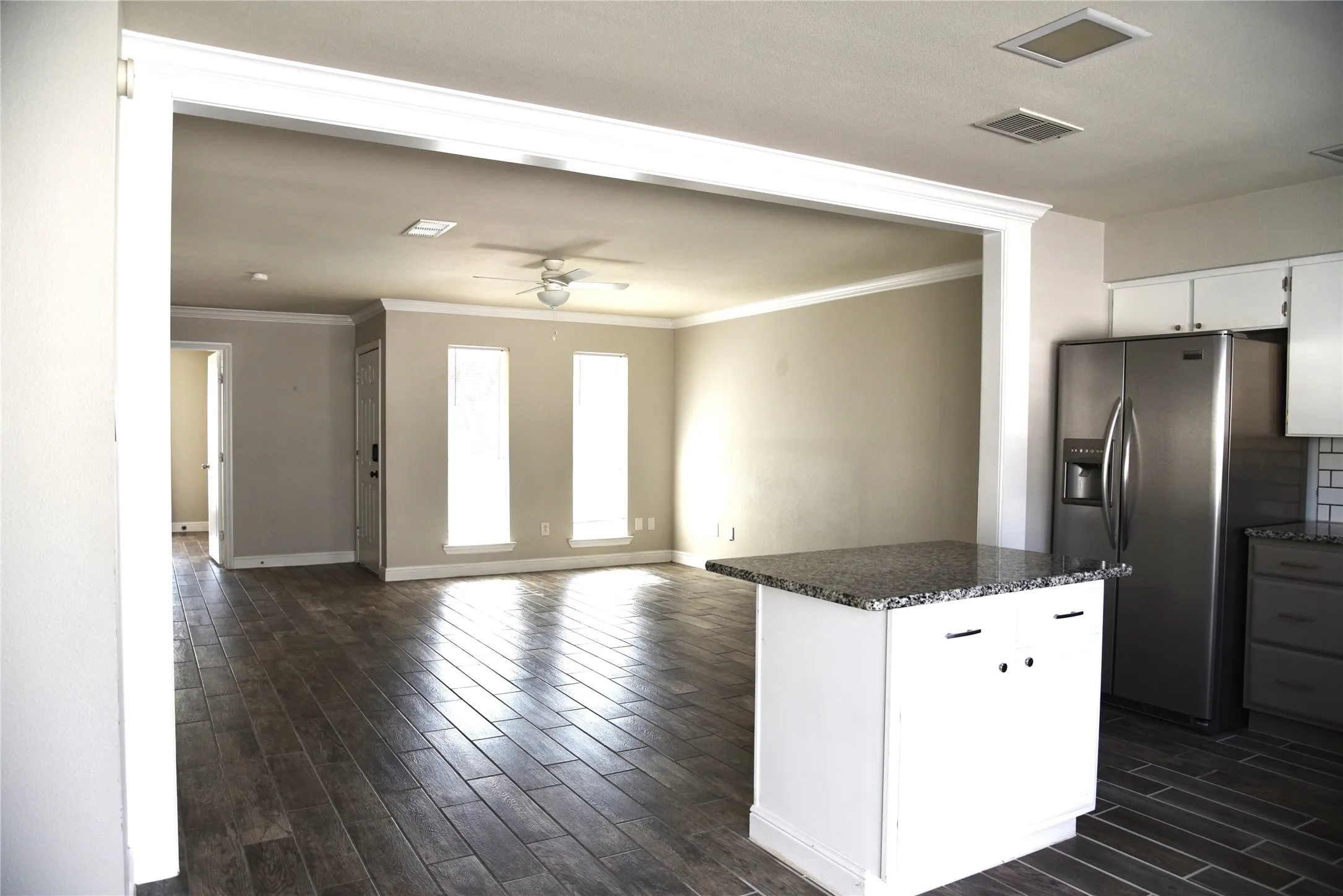 View from Kitchen into the living room