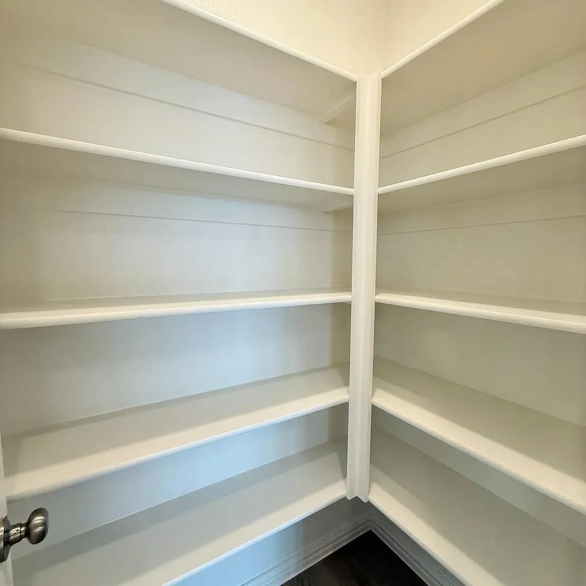Built-in shelving with multiple storage levels
