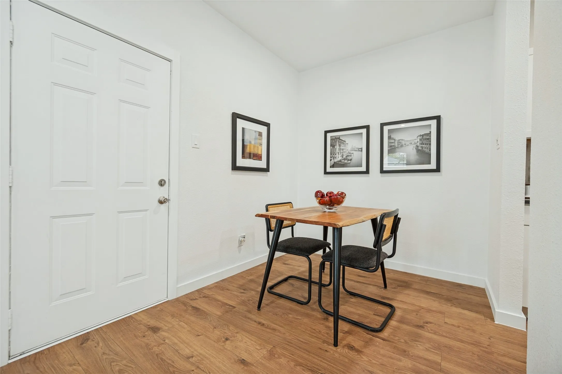 Wood-finish flooring throughout