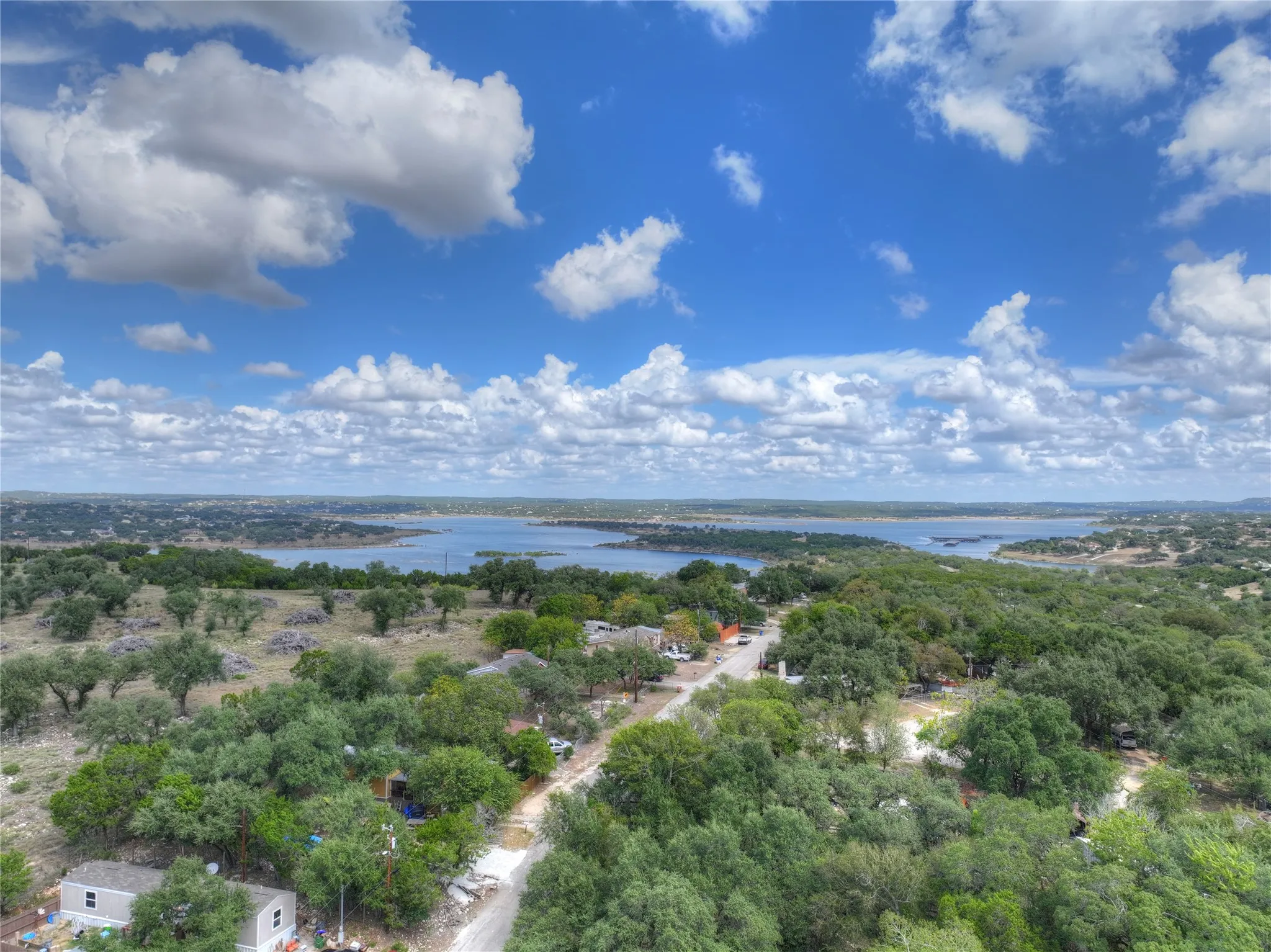 120 ft in the air. View of canyon lake.