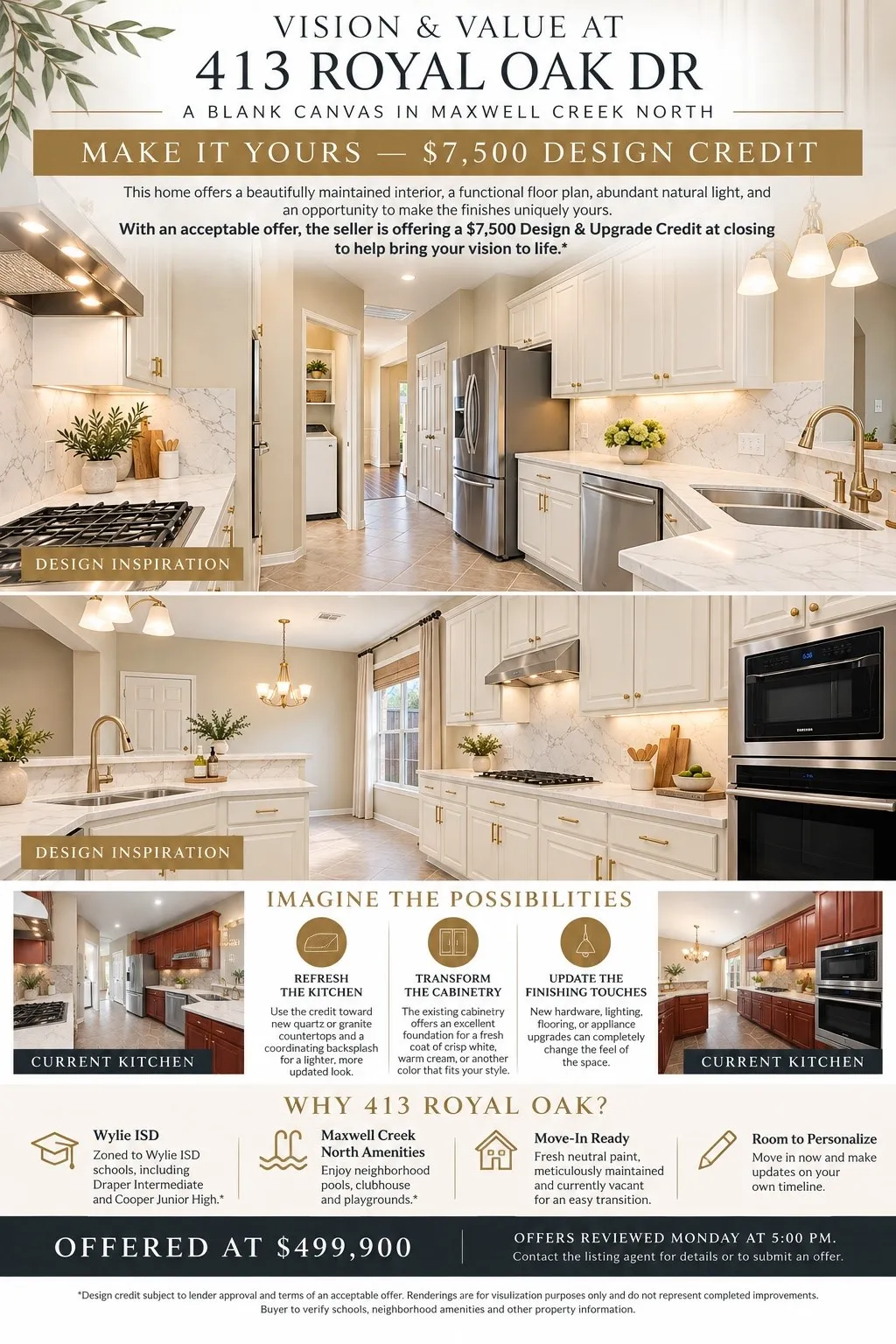 Promotional Flyer. Outlining property features, potential renovations, and financial incentives