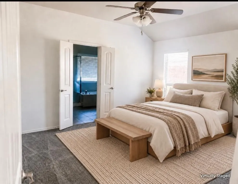 Virtual staged Master bedroom