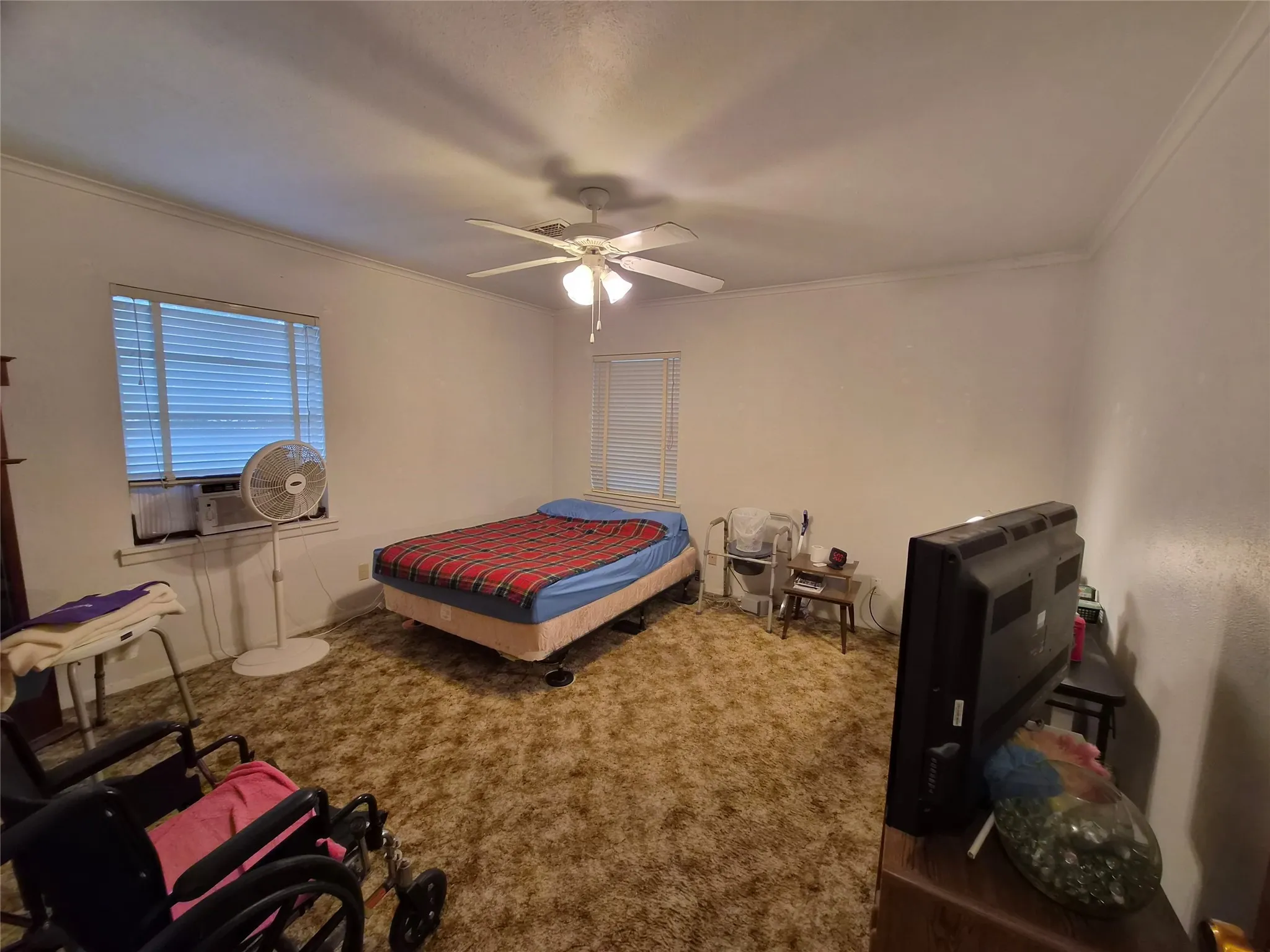 Ceiling fans in each bedroom.