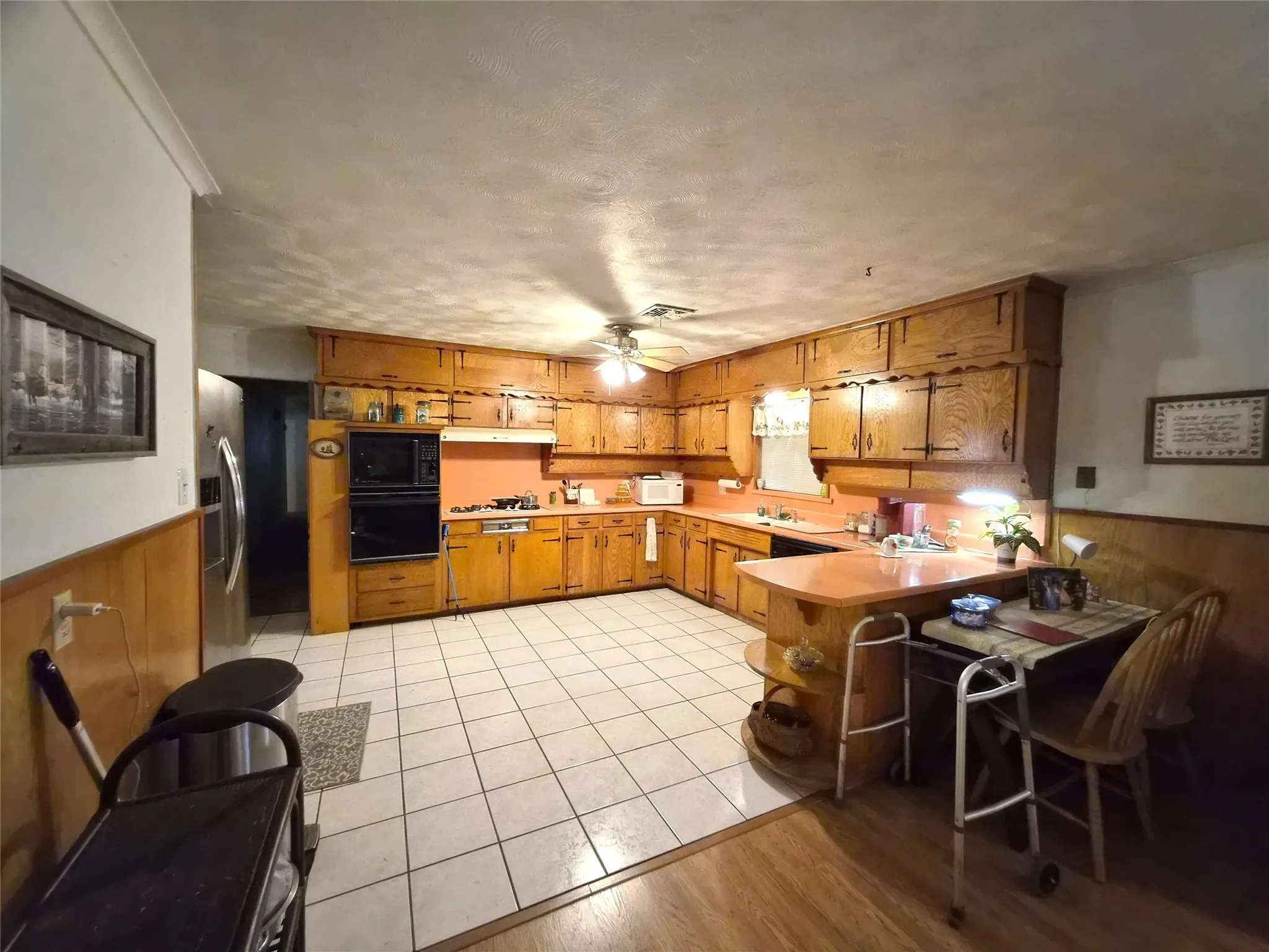 Breakfast bar plus room for your breakfast table.