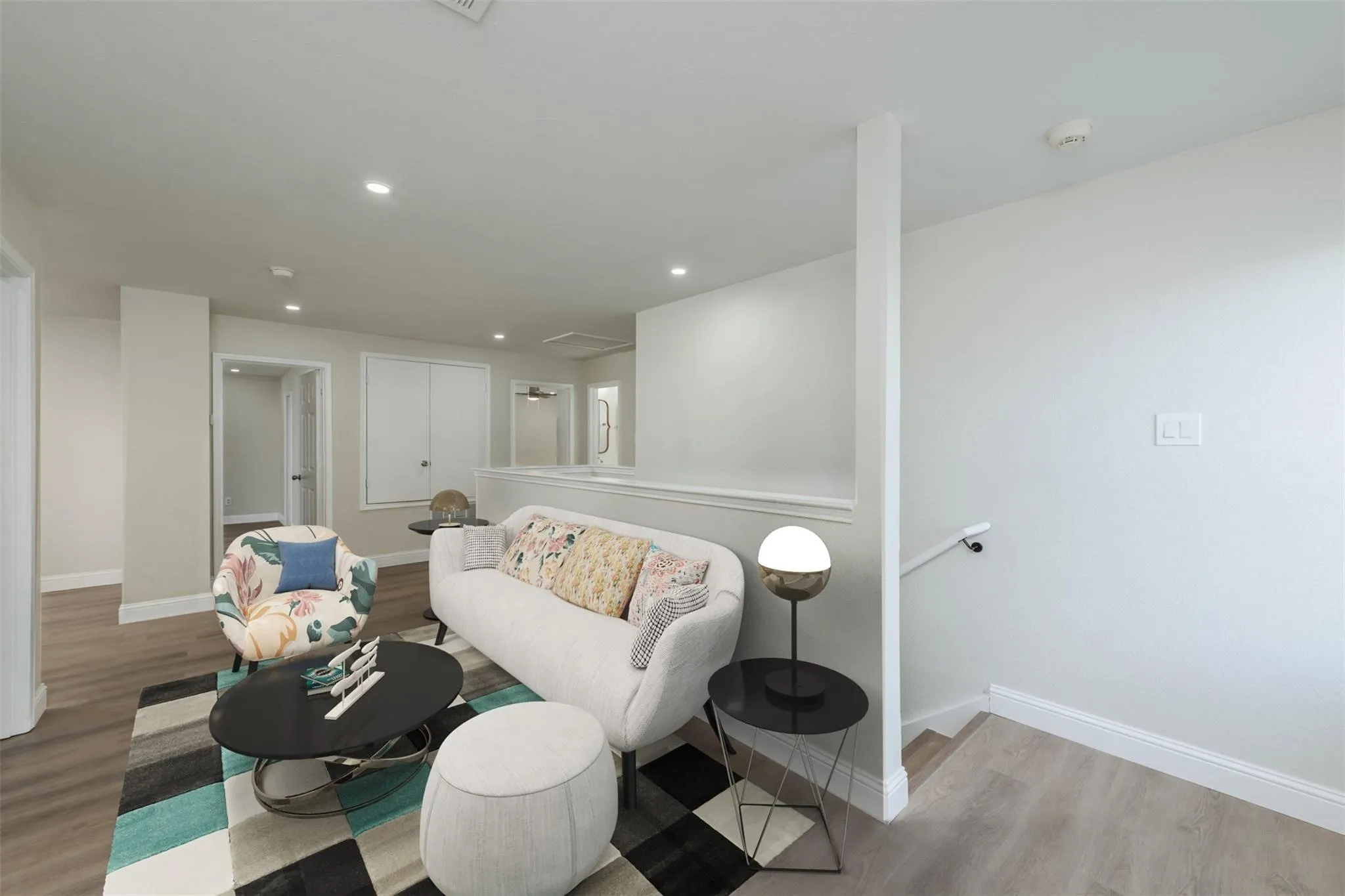 Living room featuring light hardwood / wood-style floors