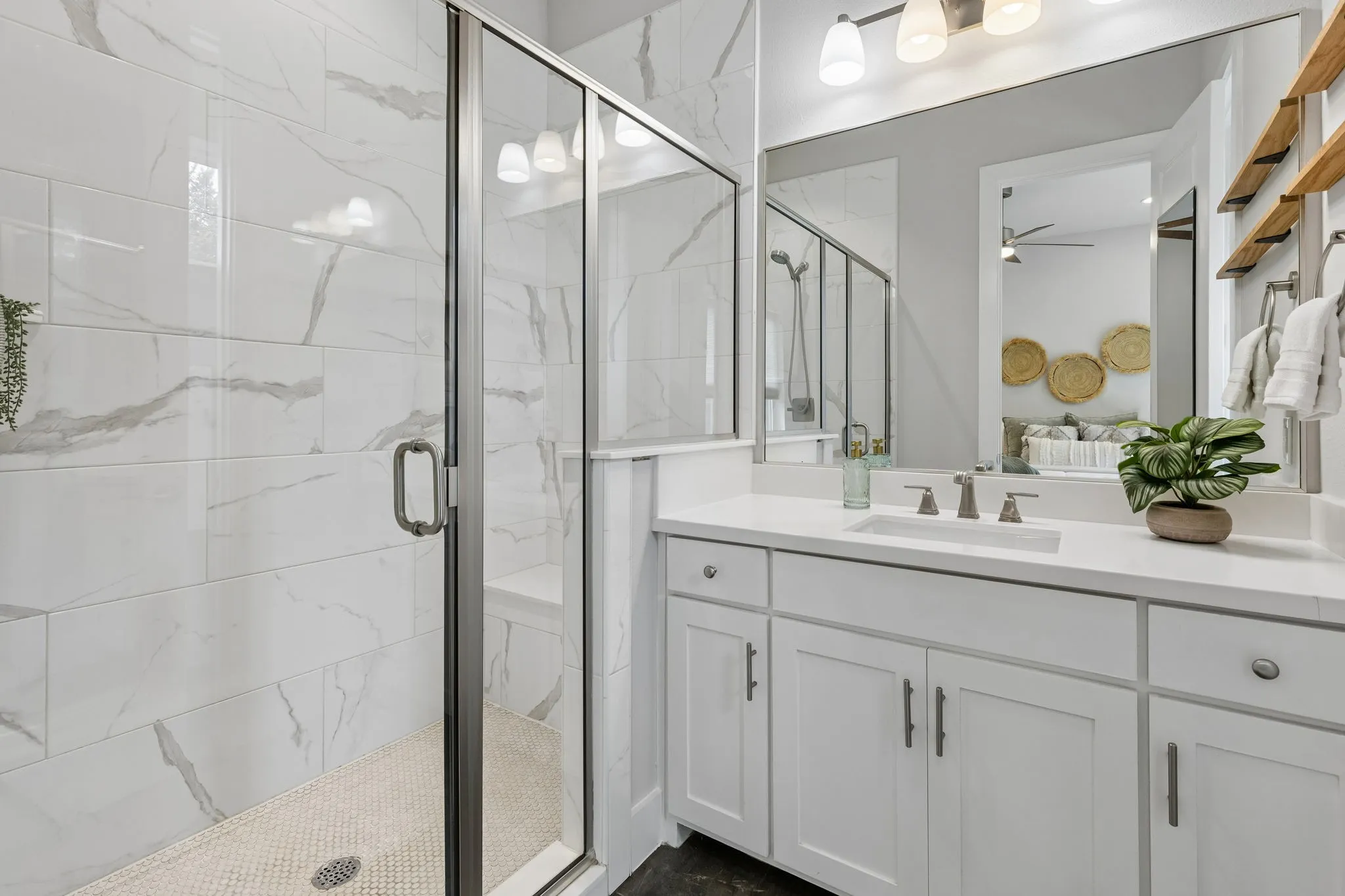 Primary bath with oversized shower