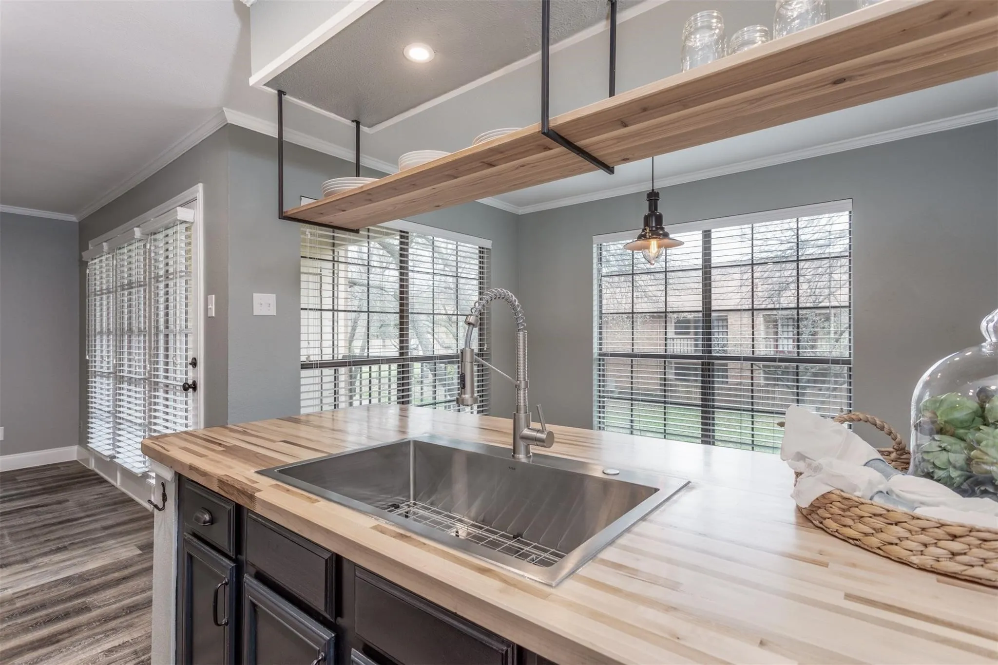 Kitchen opens to dining area and allows for lots of natural light to fill the space.