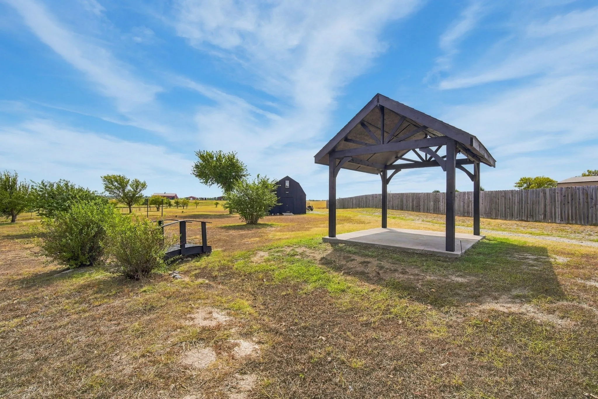 Gazebo and decorative bridge