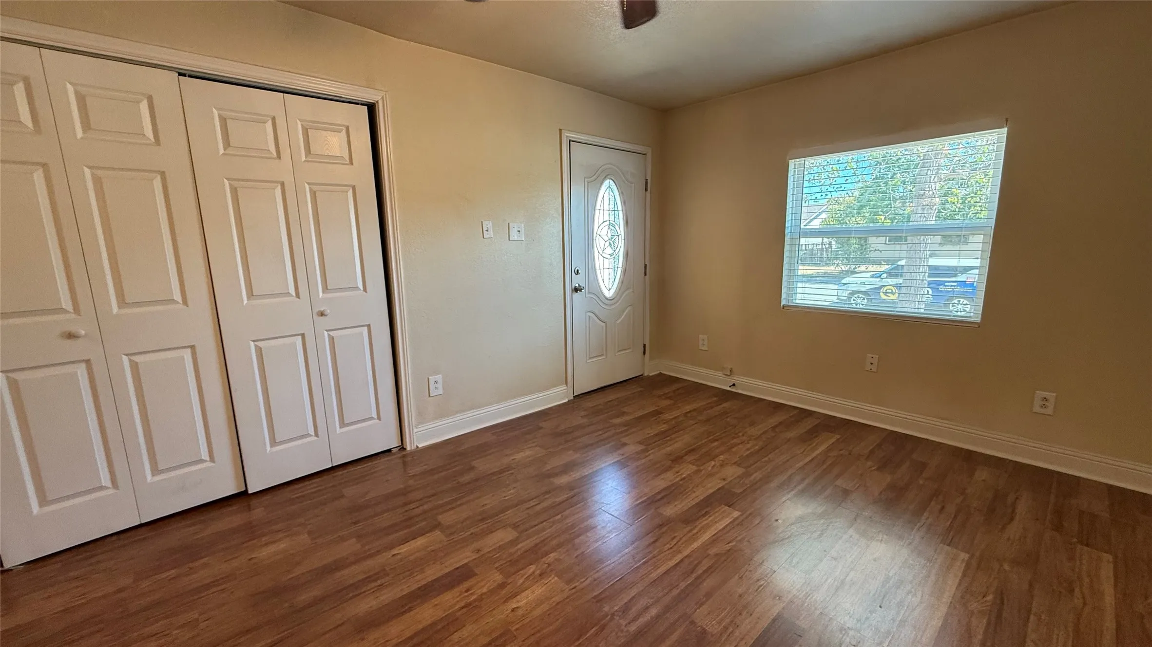 Wood-finish flooring throughout