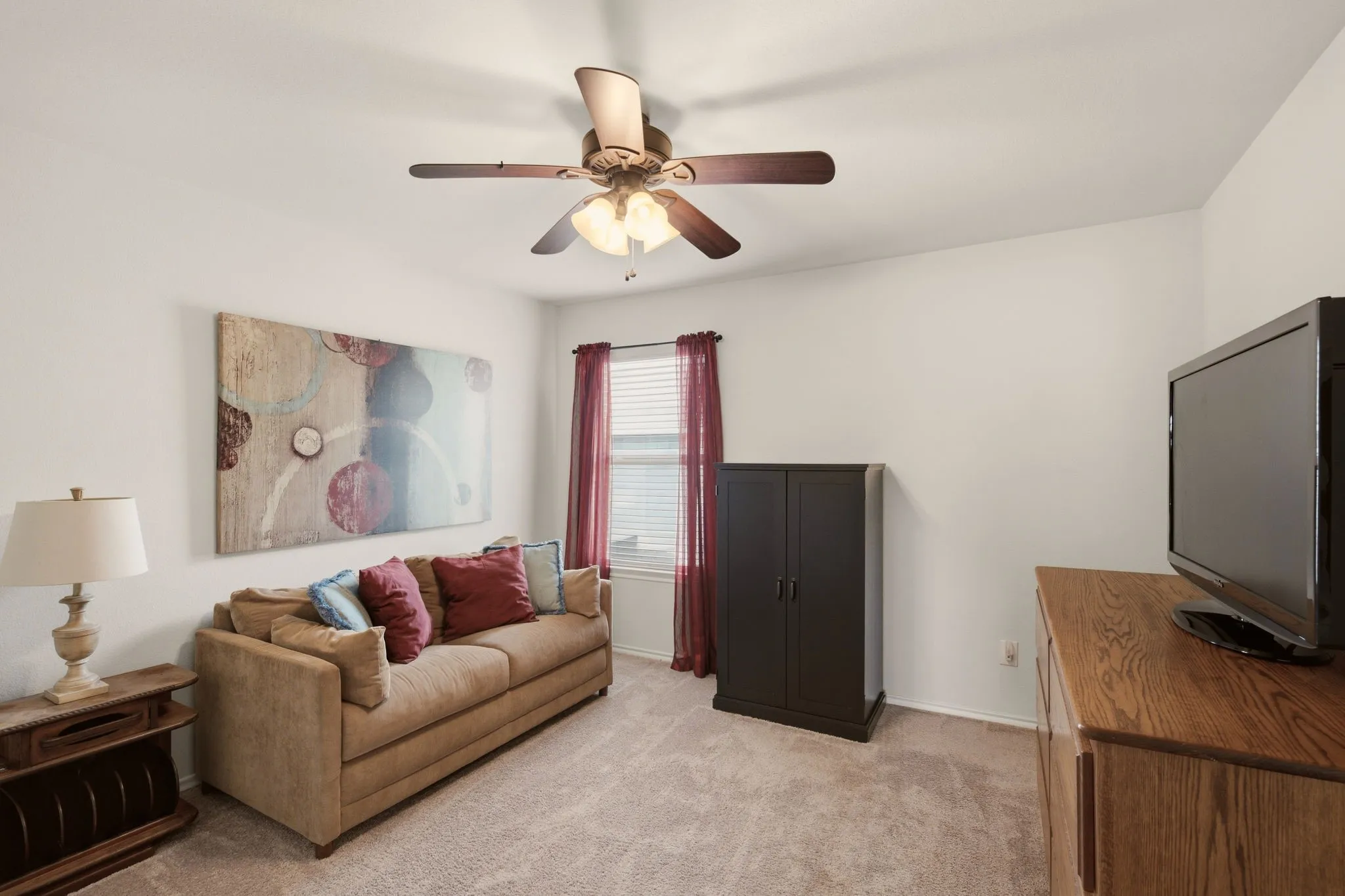 Bedroom 3, currently used as a second living room or could be a playroom.