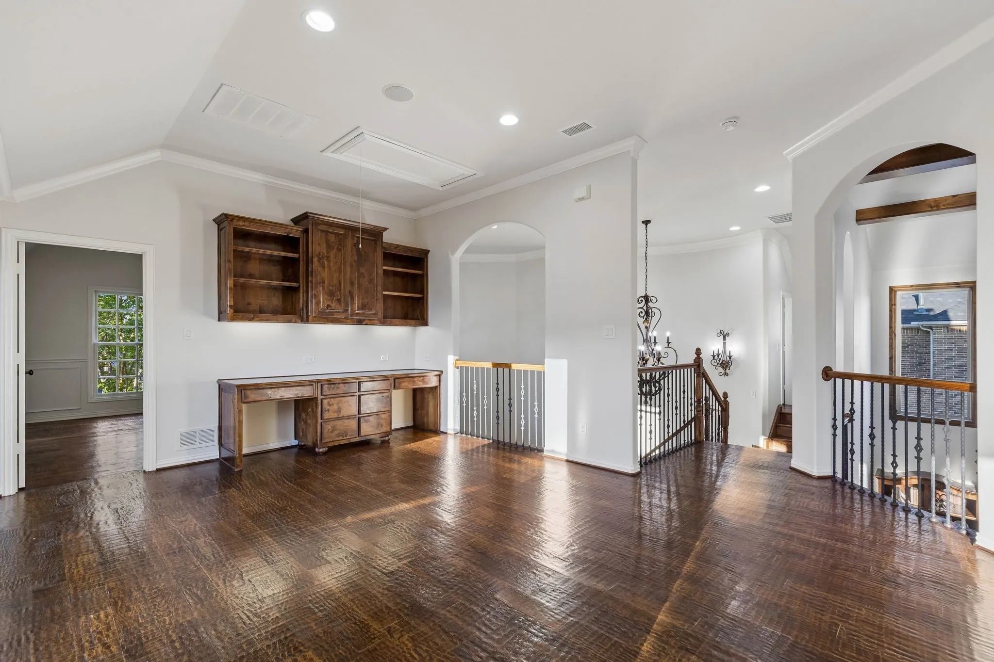 Game room area at the top of the staircase