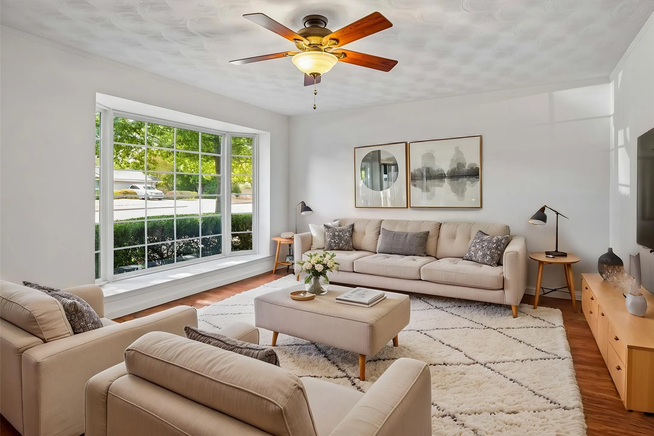 VIRTUALLY STAGED The prominent bay window is a show stealer! Beautiful look!