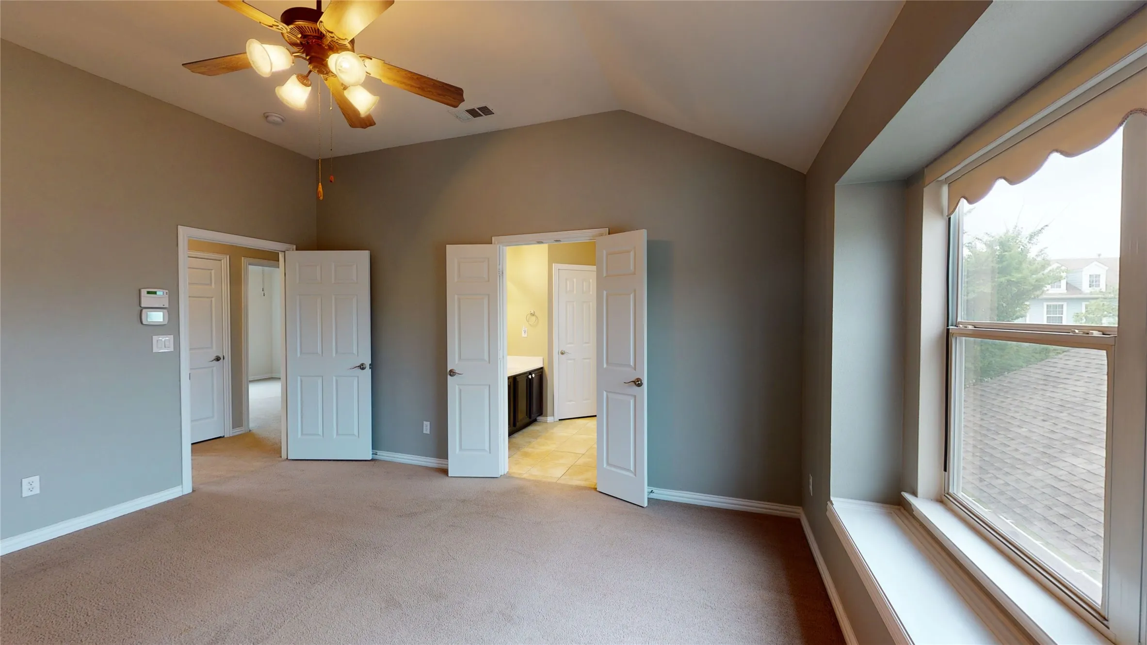 Ceiling fan and nice window seat
