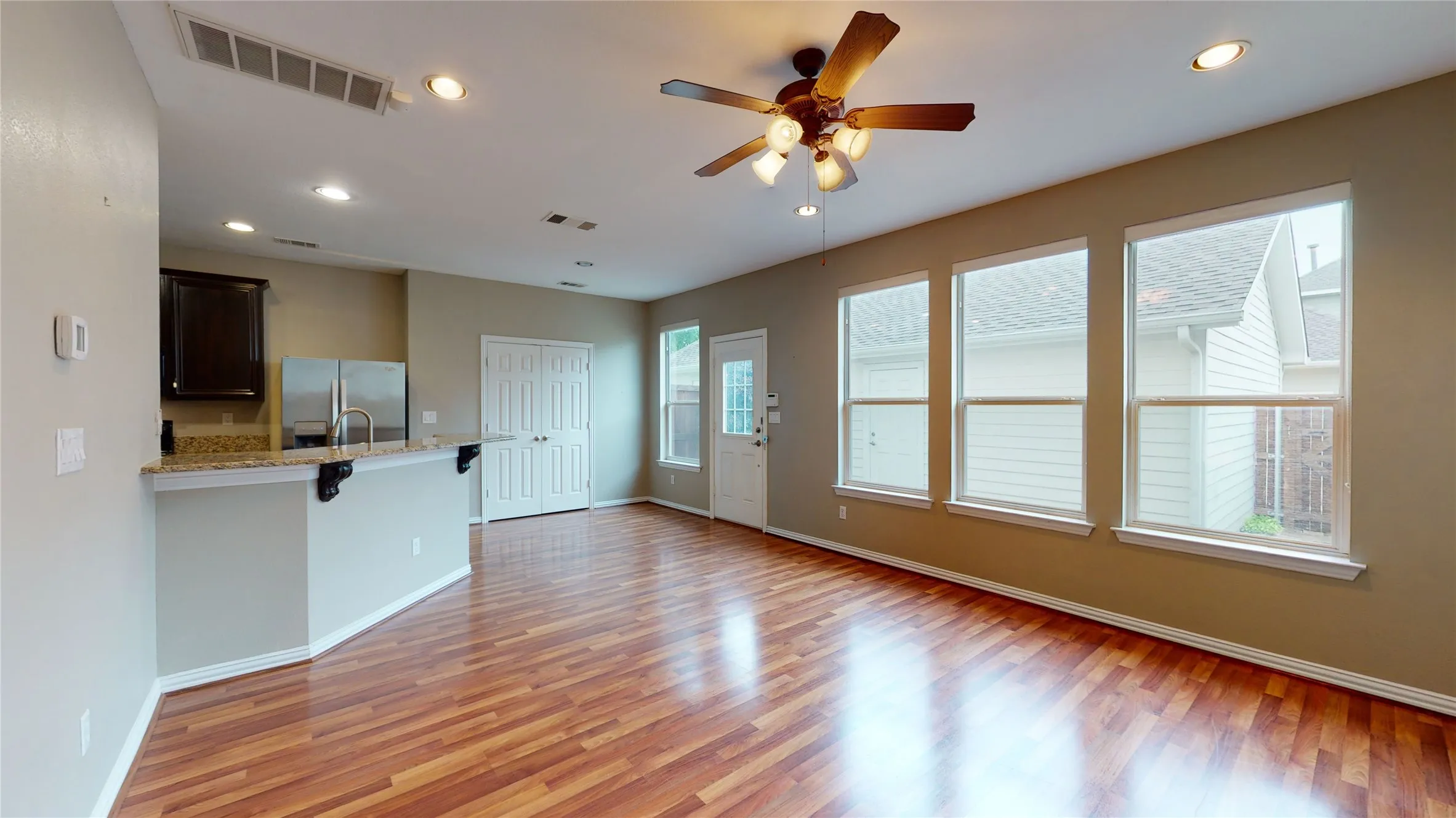 Lovely windows and nice space in the open living room