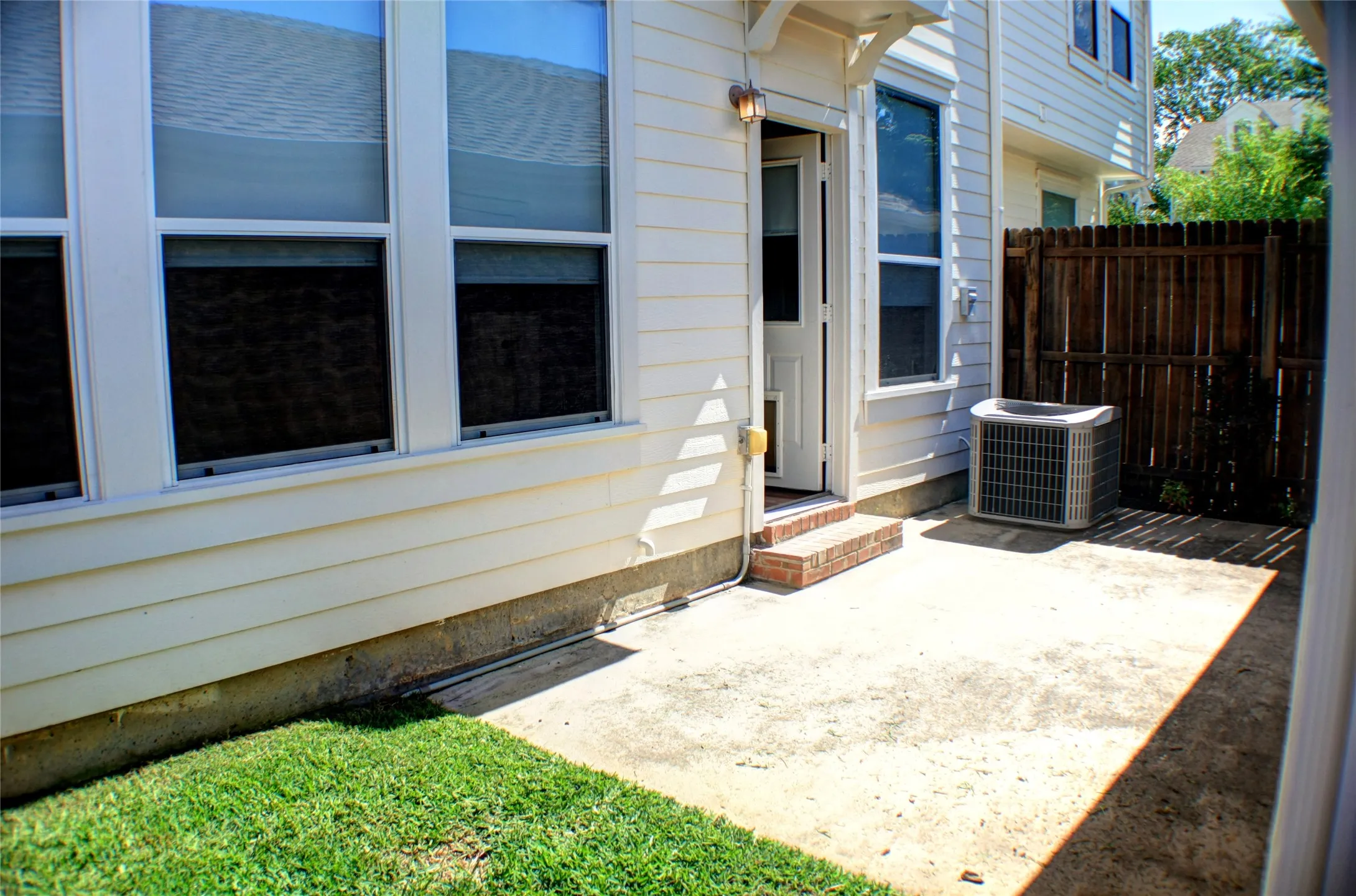 Patio with small yard