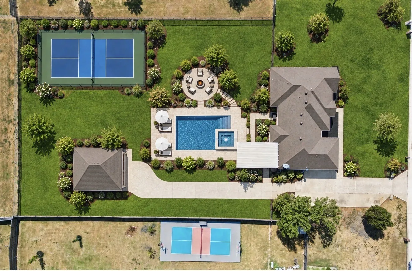 AI generated photo of potential backyard