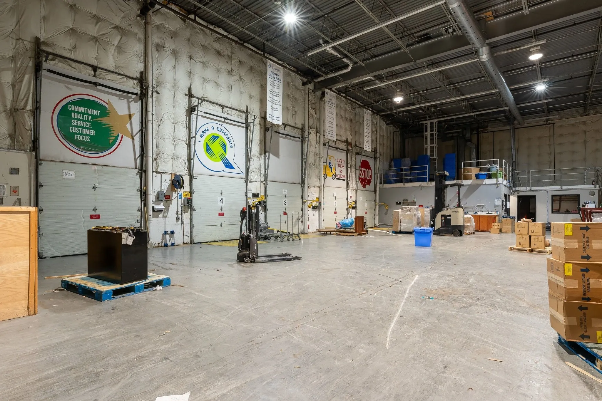 Warehouse space where dock doors are located.