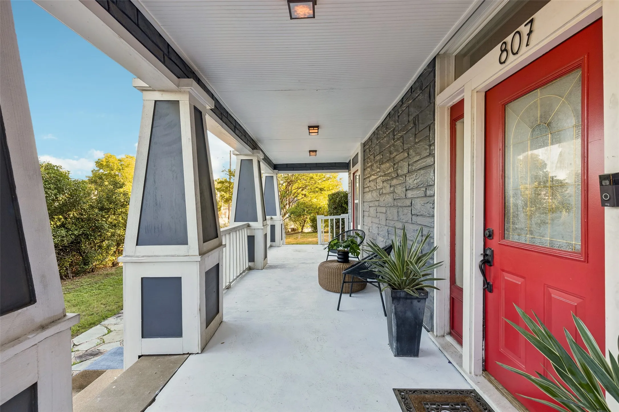 Enjoy peek-a-boo Downtown views from the front porch