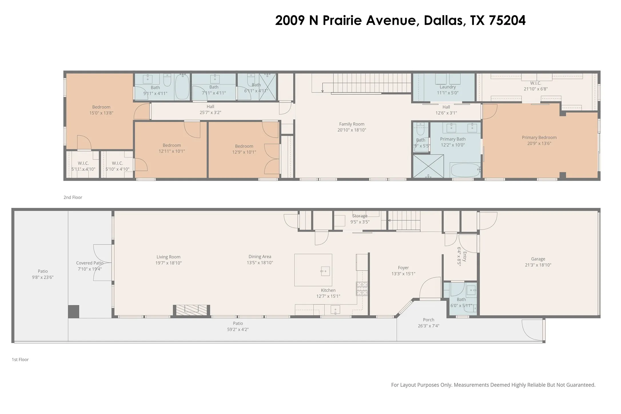 2009 N Prairie Avenue floor plan (units are mirror images of each other)