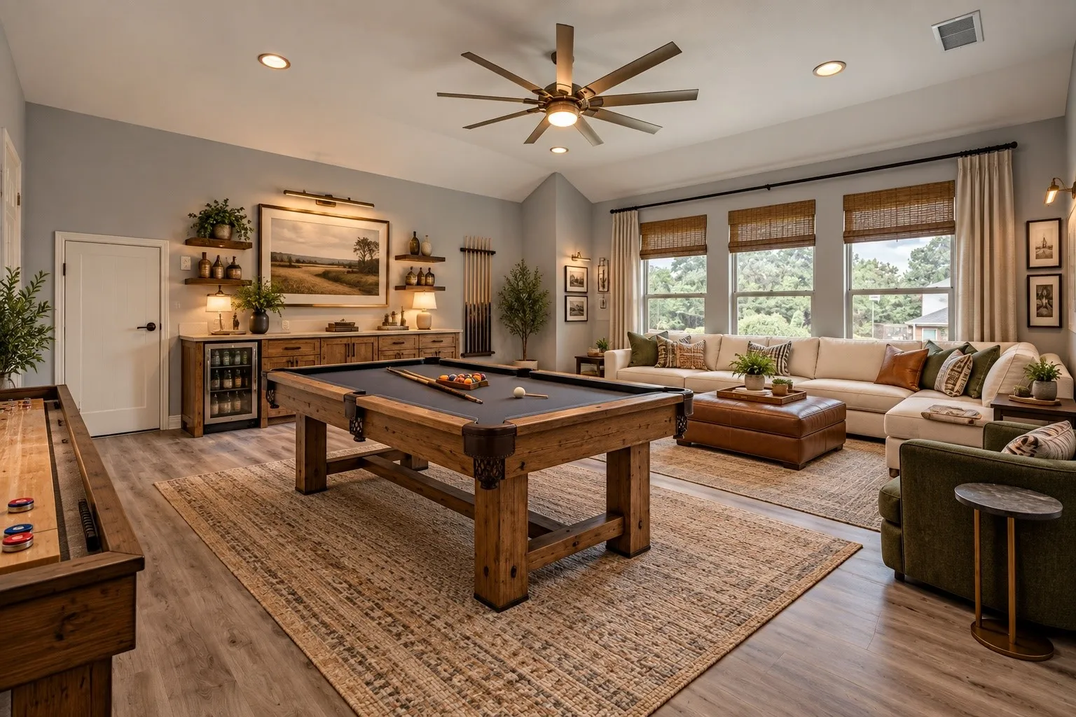 Digitally staged game room