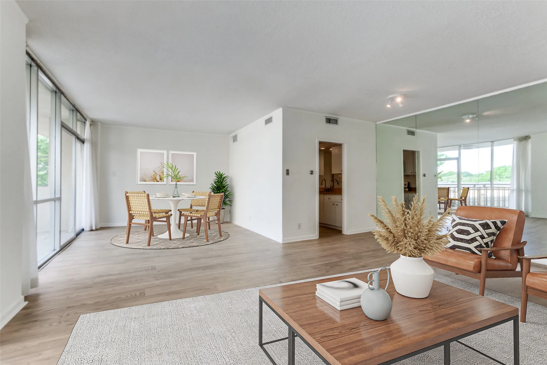 Living-dining area (virtually staged)