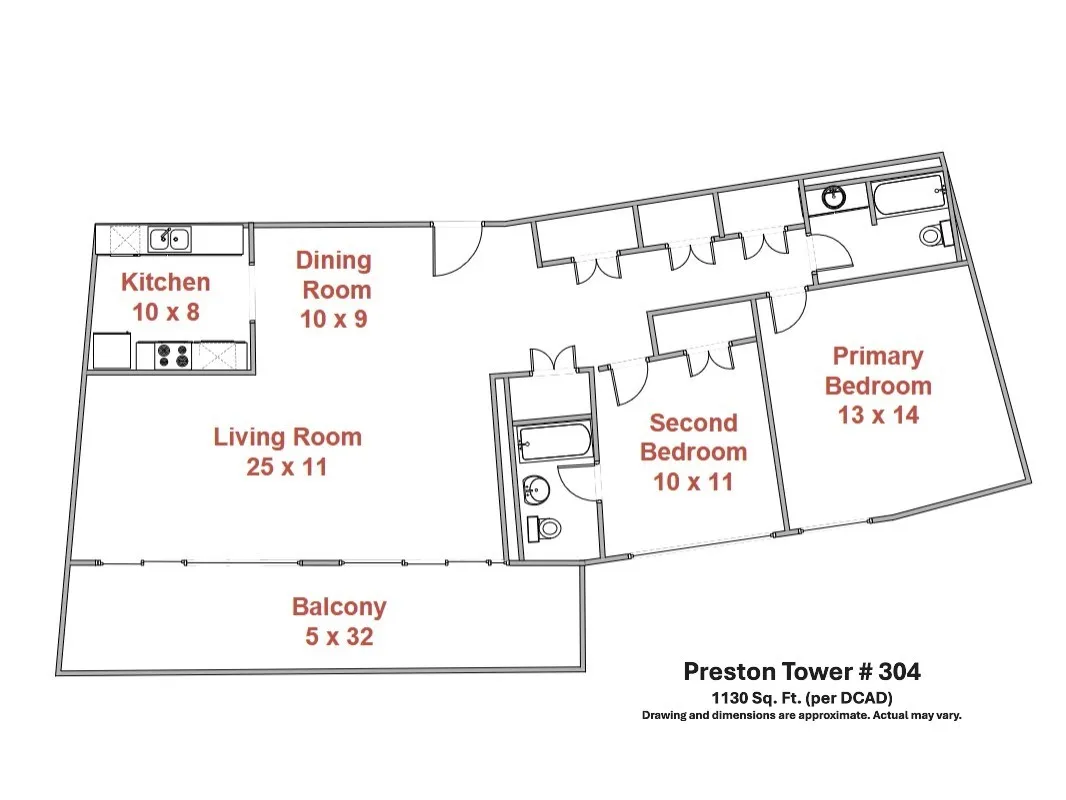Floor plan of unit 304