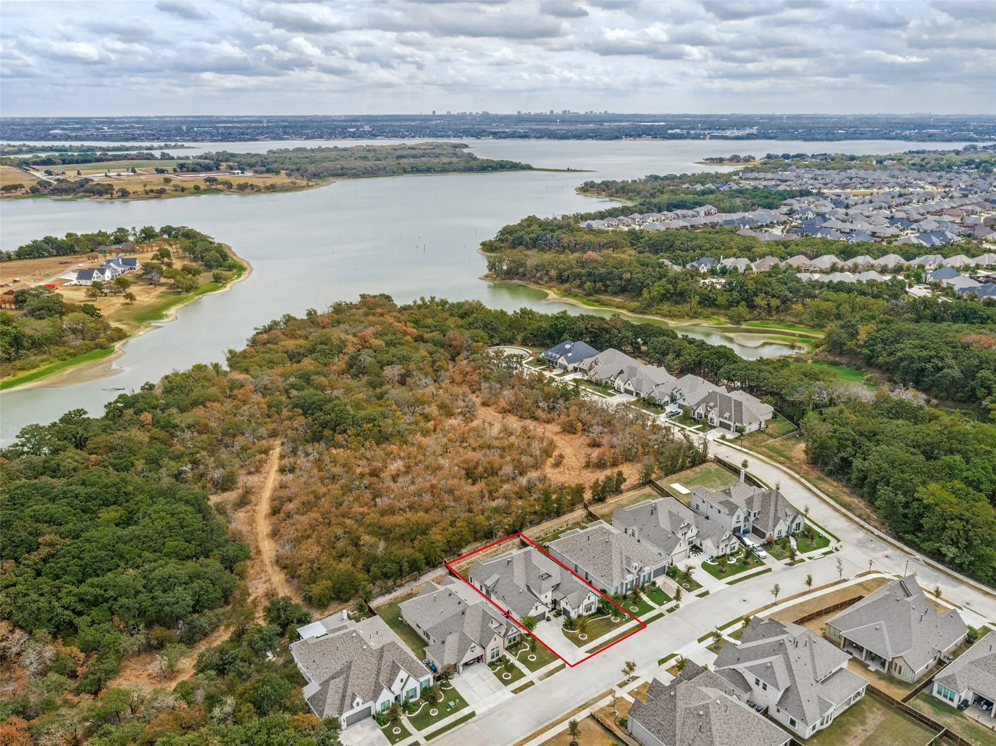 Perfect view showing nature surrounding home with walking/biking trails and very close proximity to Lake Lewisville.