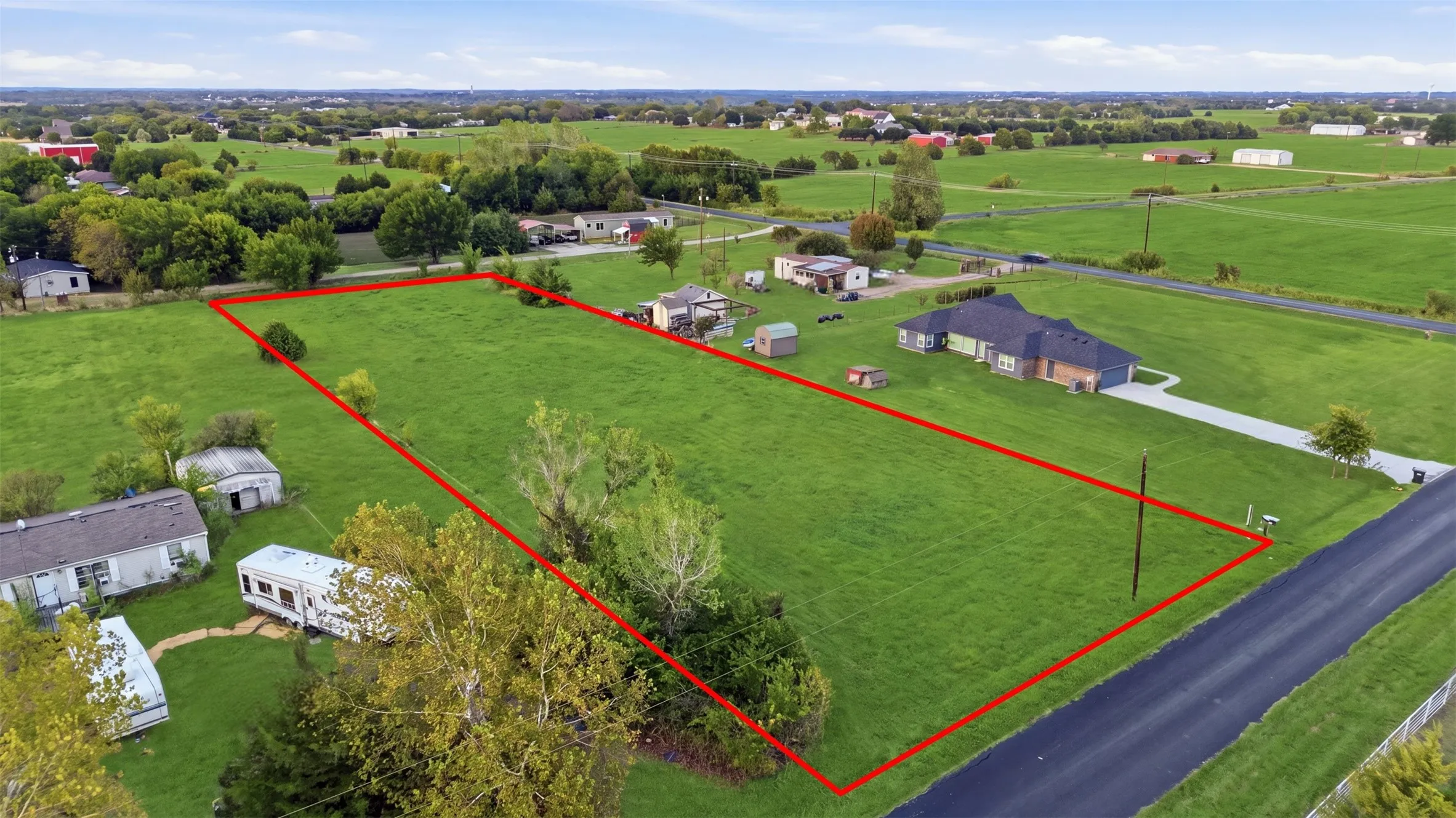 Expansive green lot with clear boundary lines