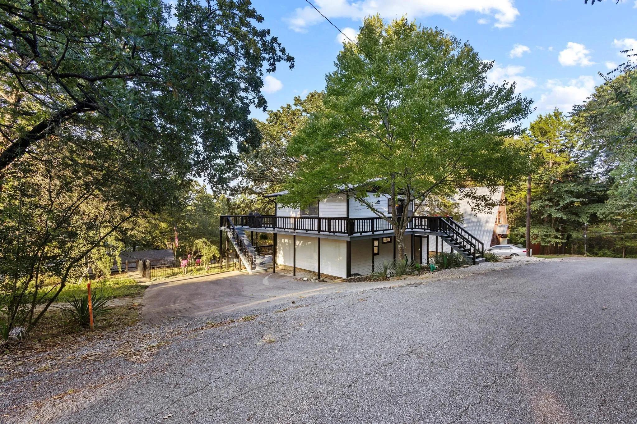 The Paved Driveway and Staircase to the Upper Deck