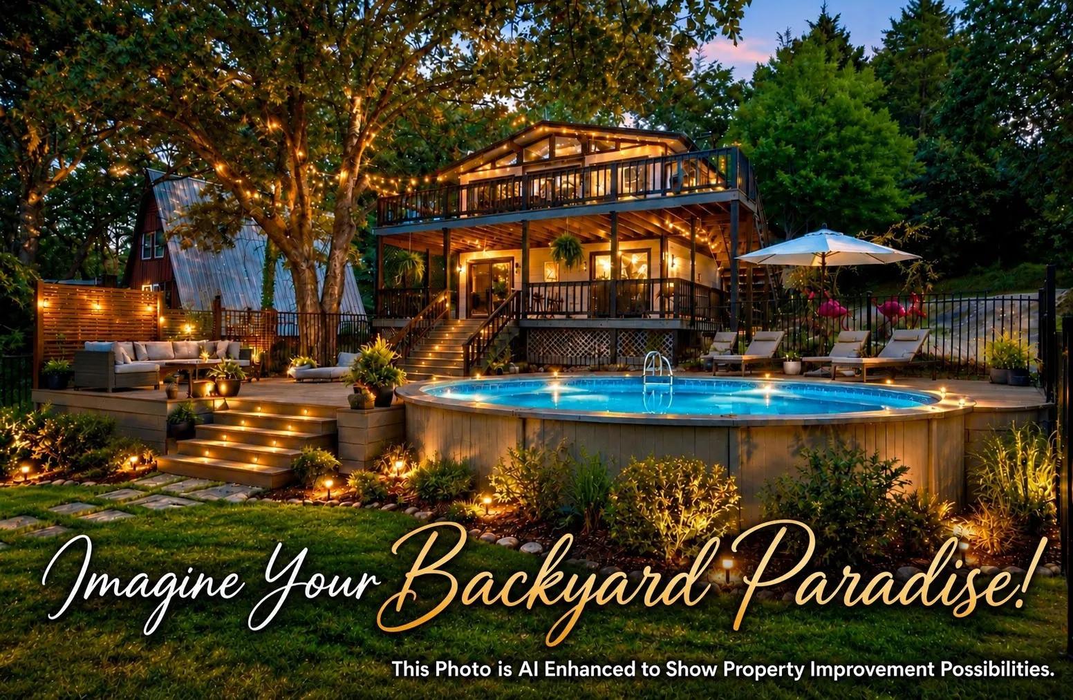 Imagine a Backyard Pool and Entertaining Area