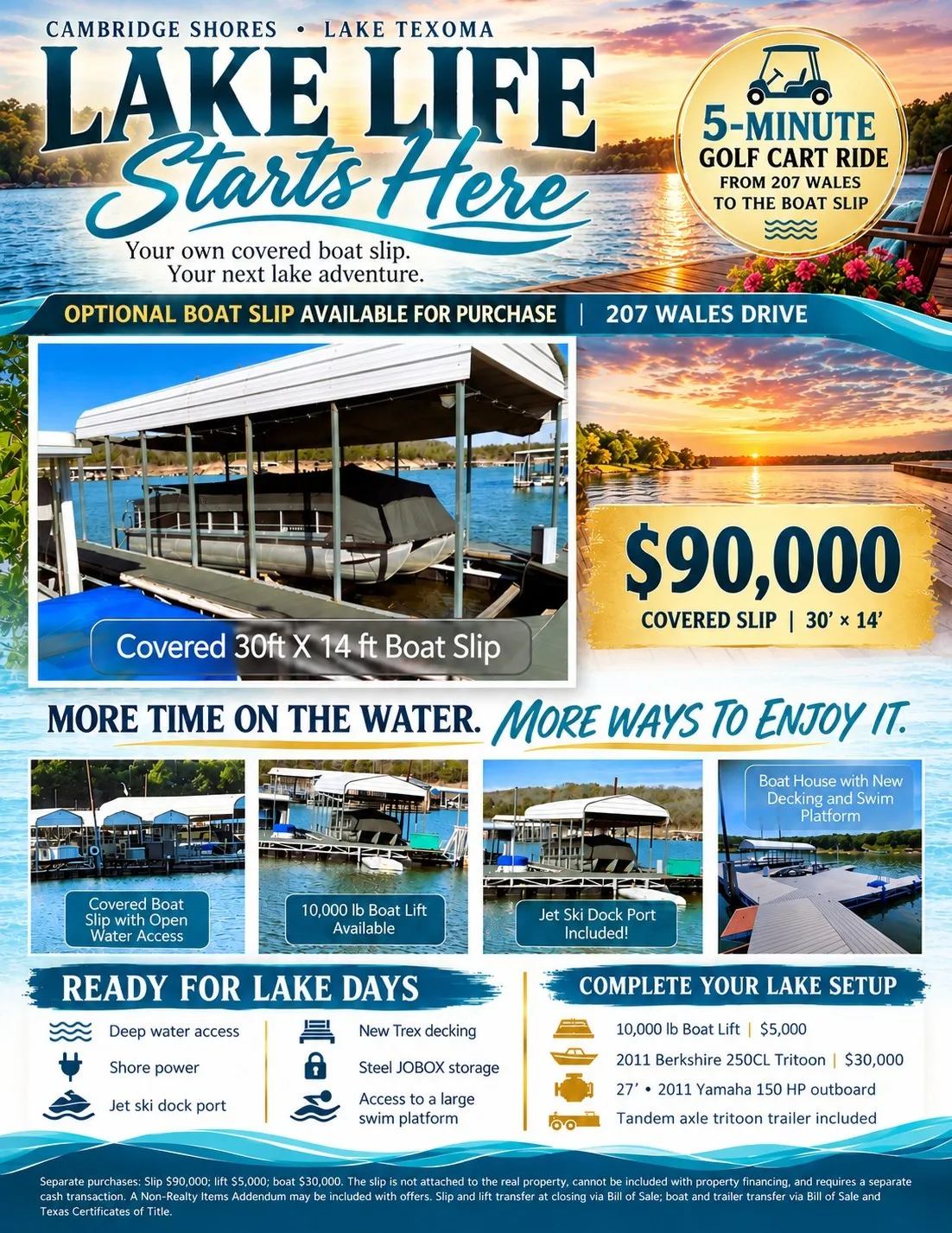 Optional Boat Slip Available!