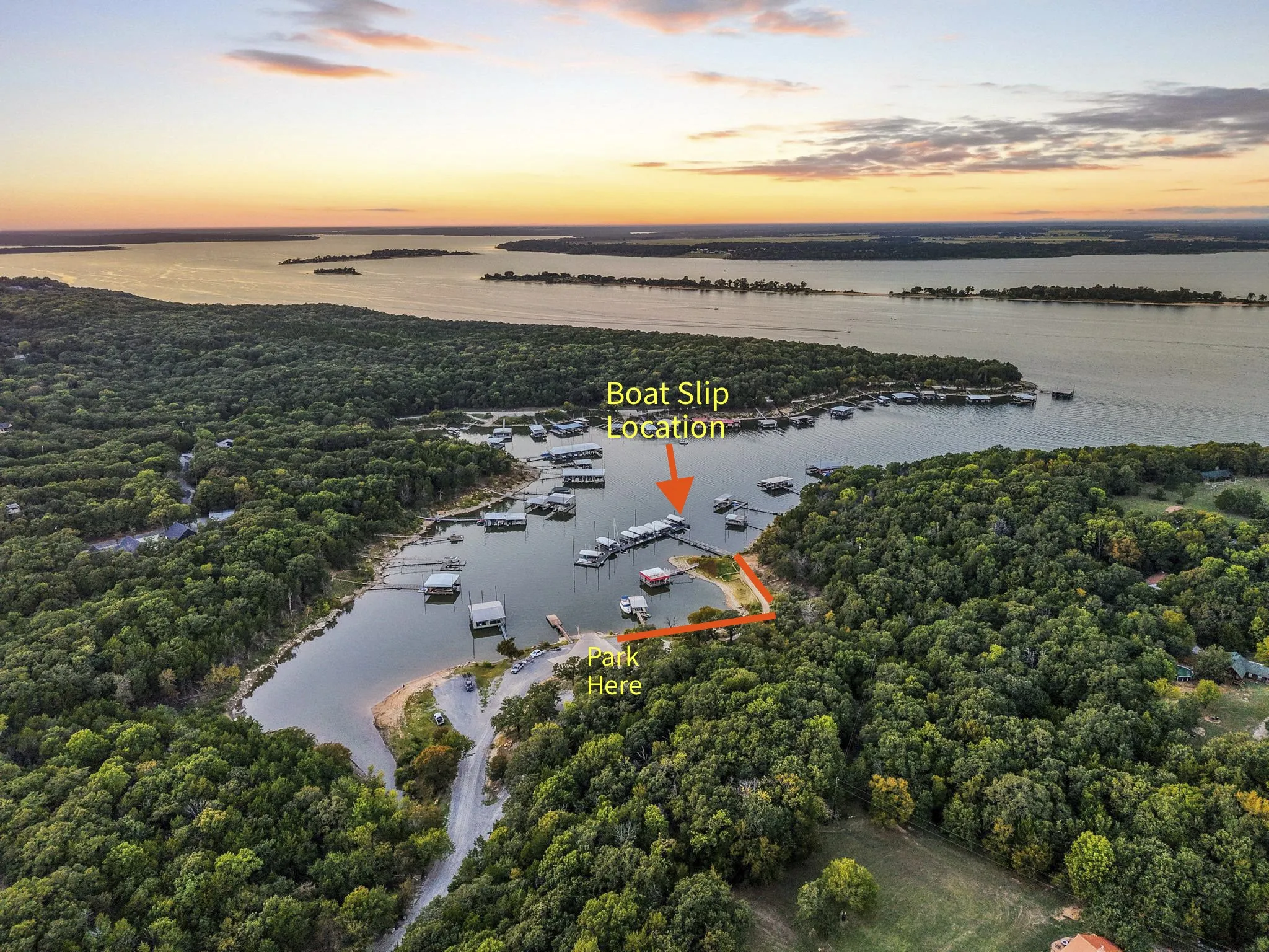 Optional Boat Slip Location in the Community Cove