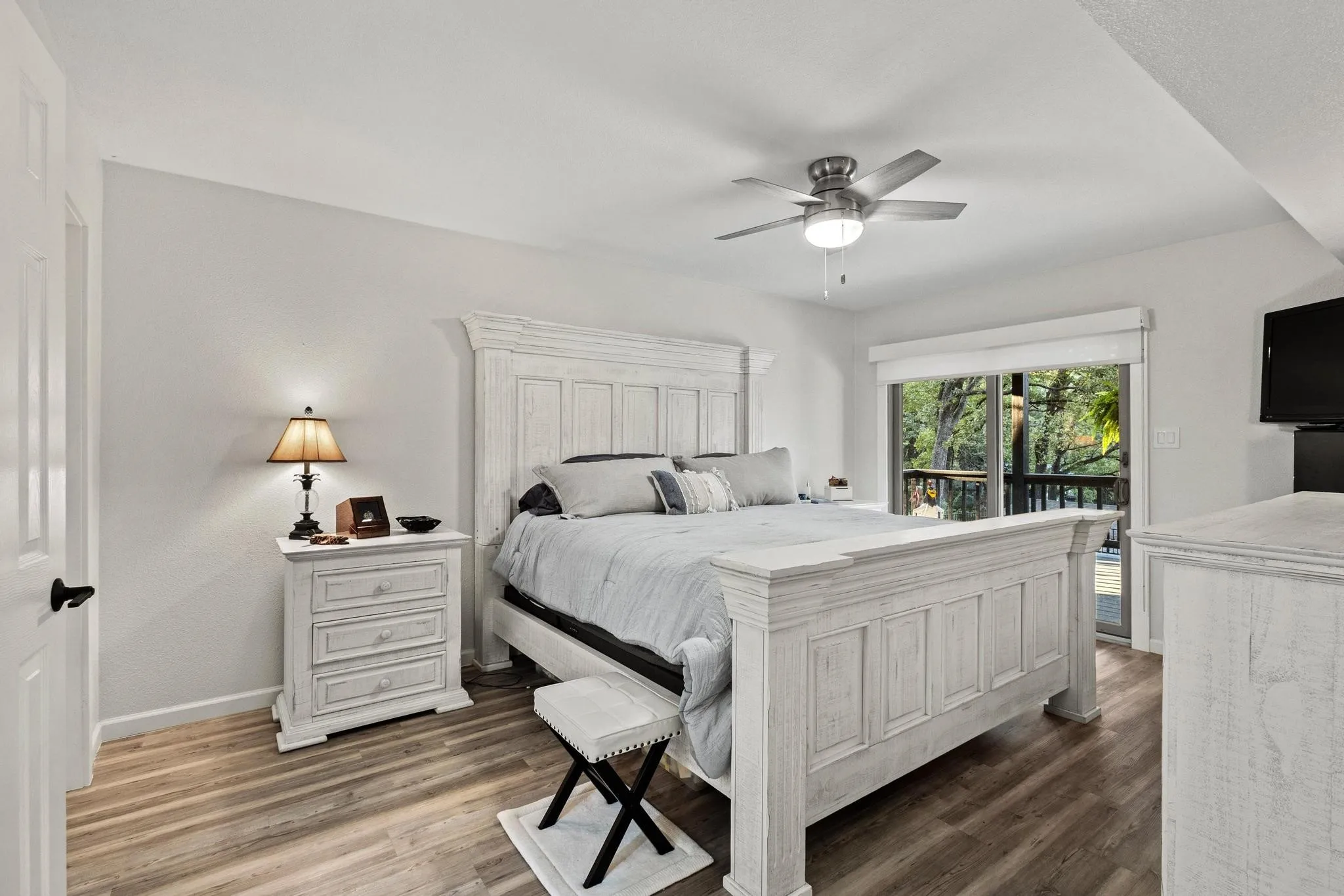 The Private Primary Suite Opens to the Lower Deck