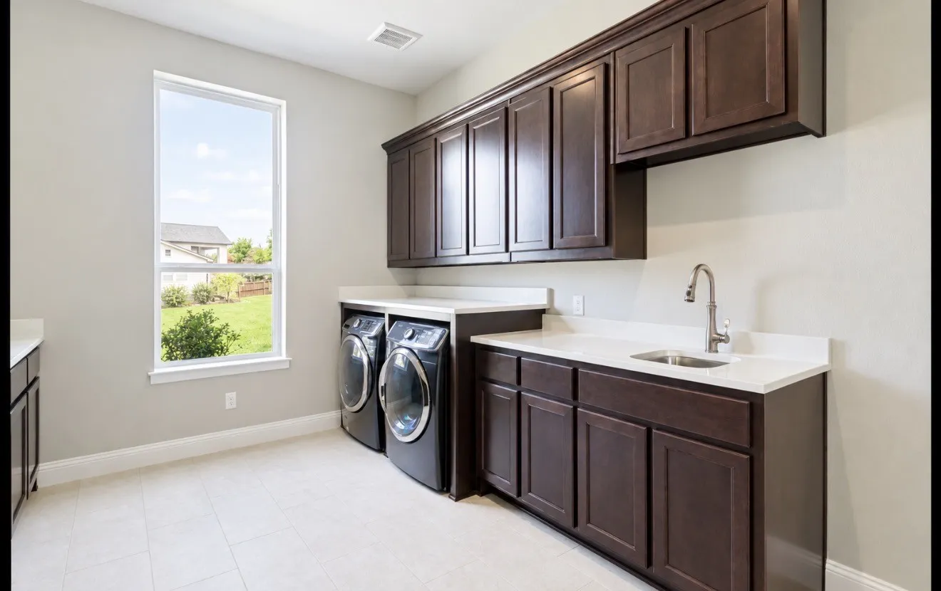 Laundry Room with Room for a Fridge.