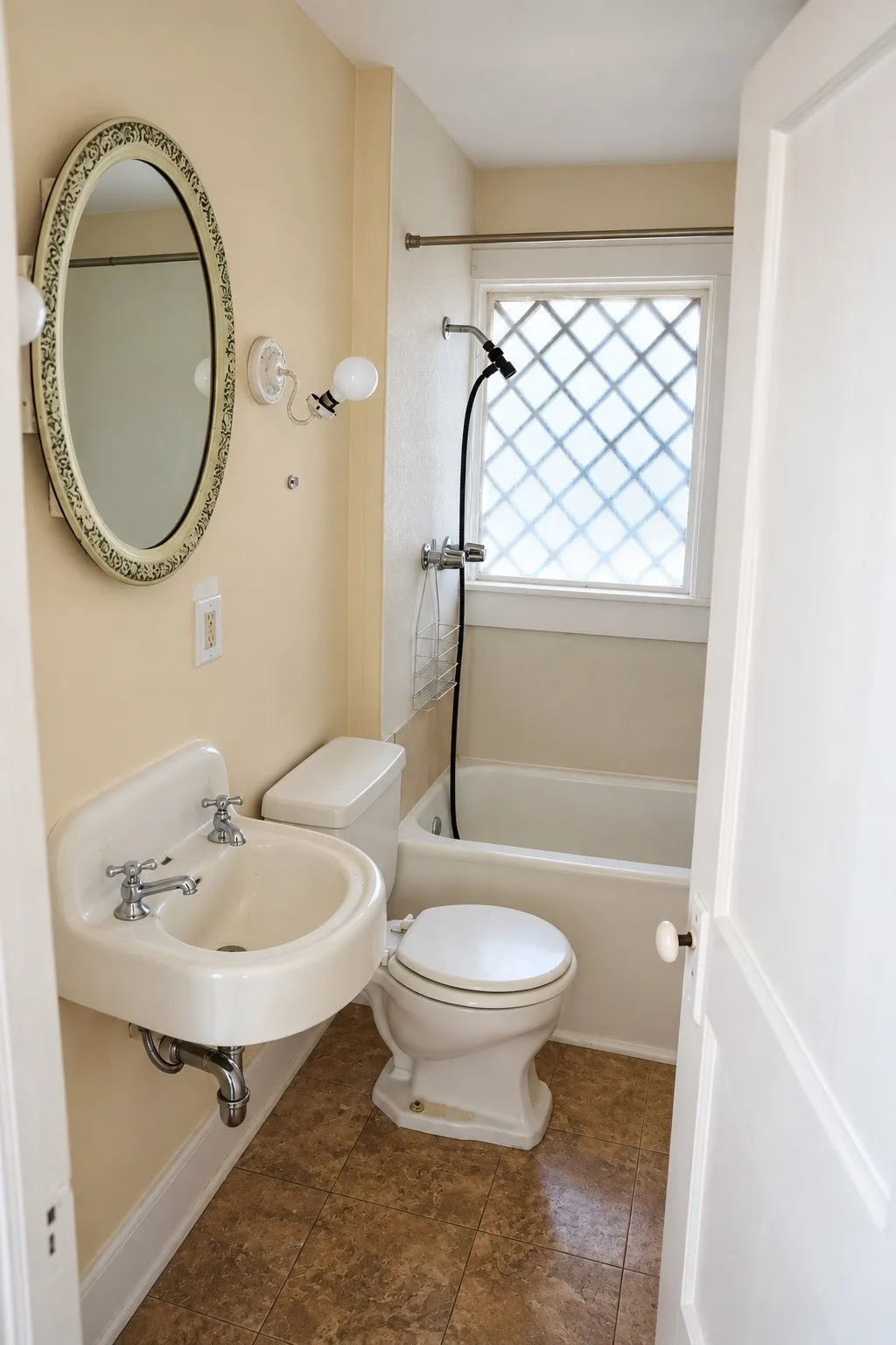 Bathroom in the rear two-story duplex.
