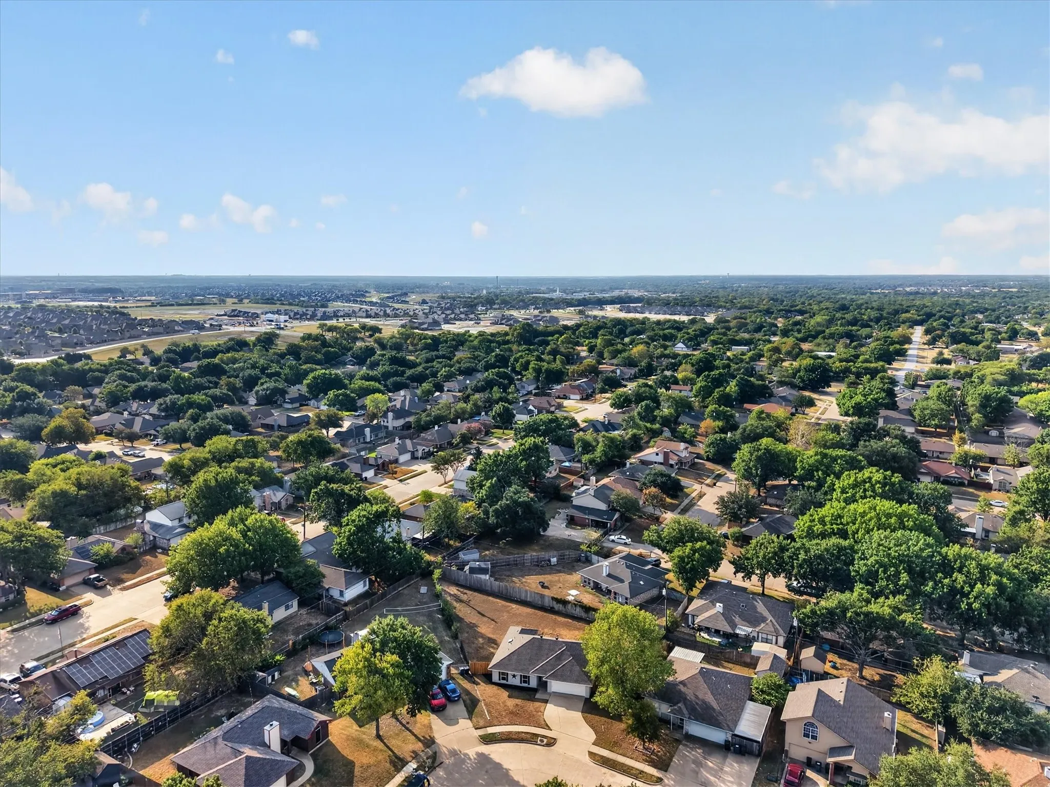 Aerial view looking south.