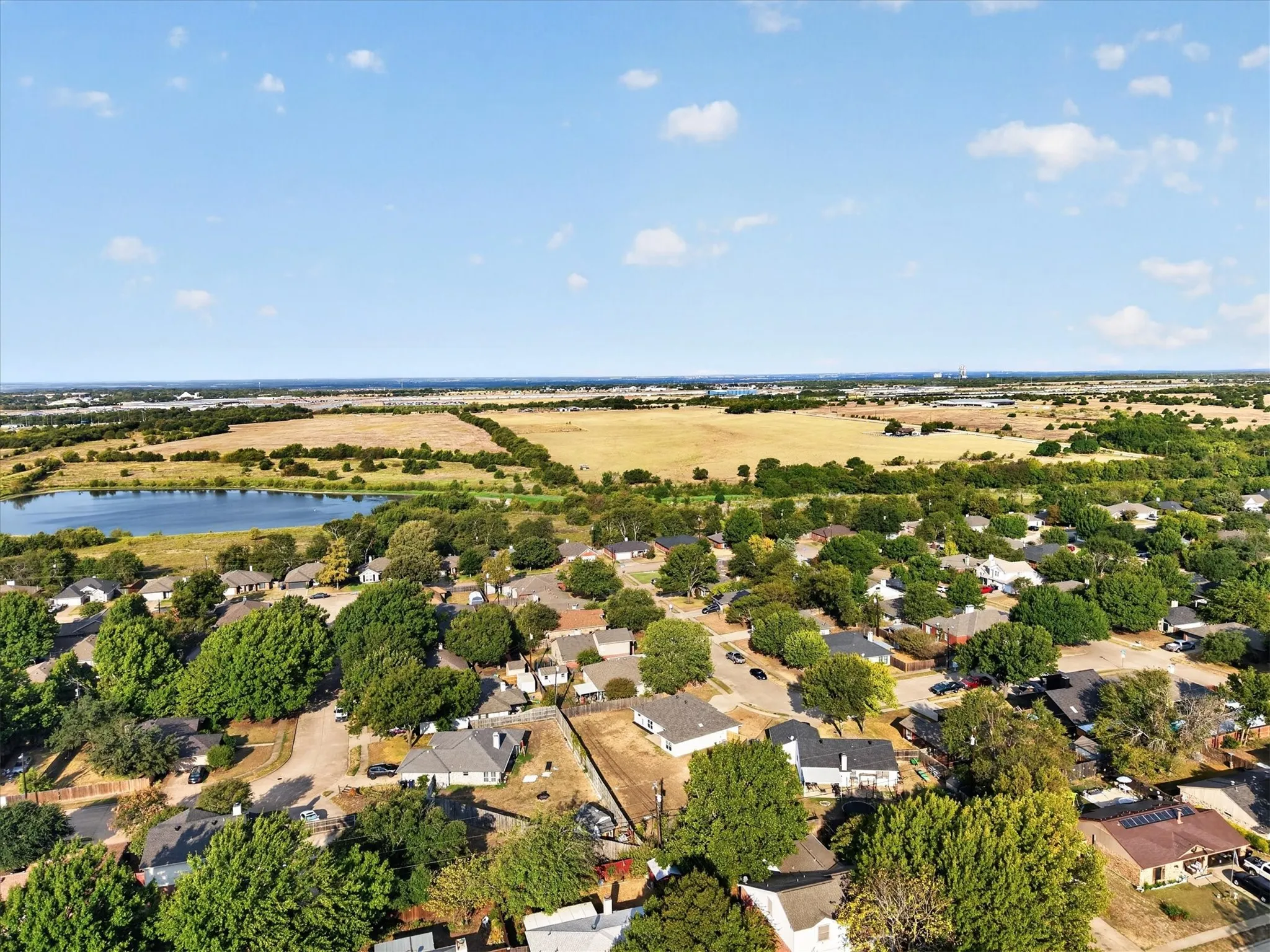 Aerial view looking west.