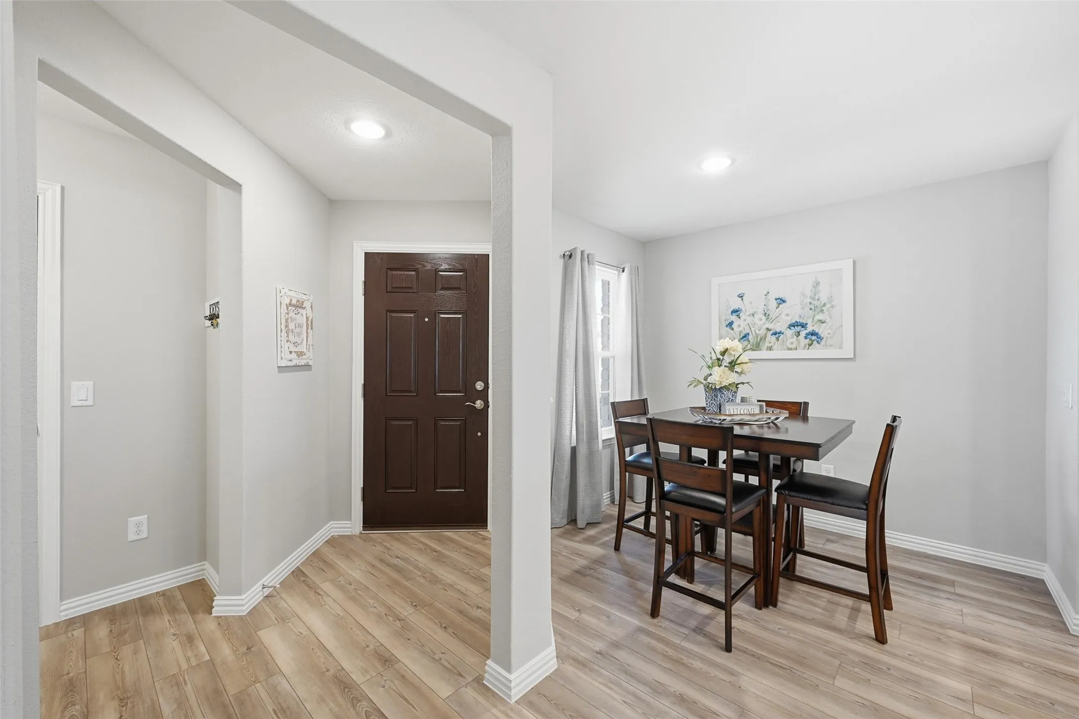 Front dining space that could function as an office