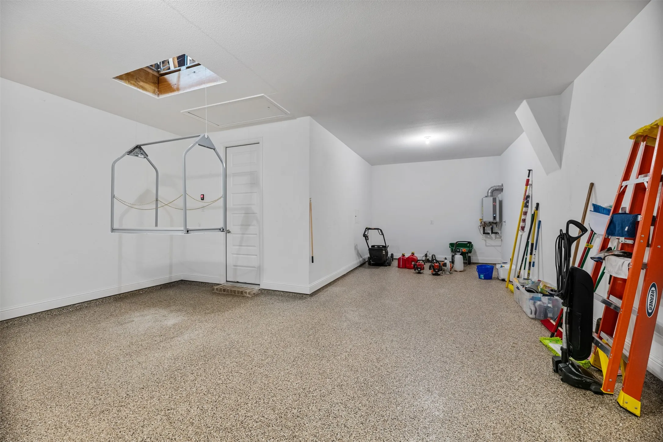 Attic lift in garage