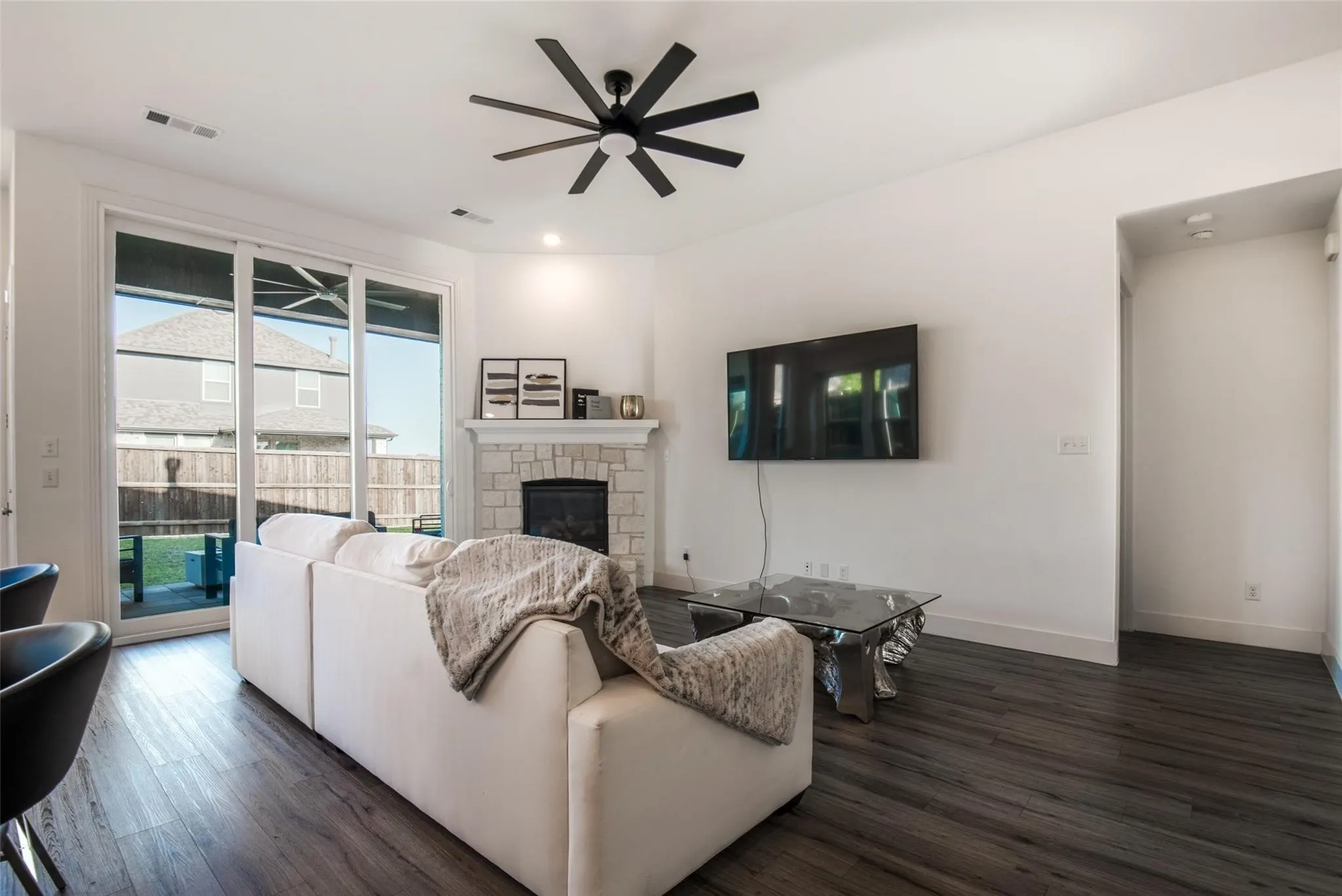 Living Area with Gas Fireplace