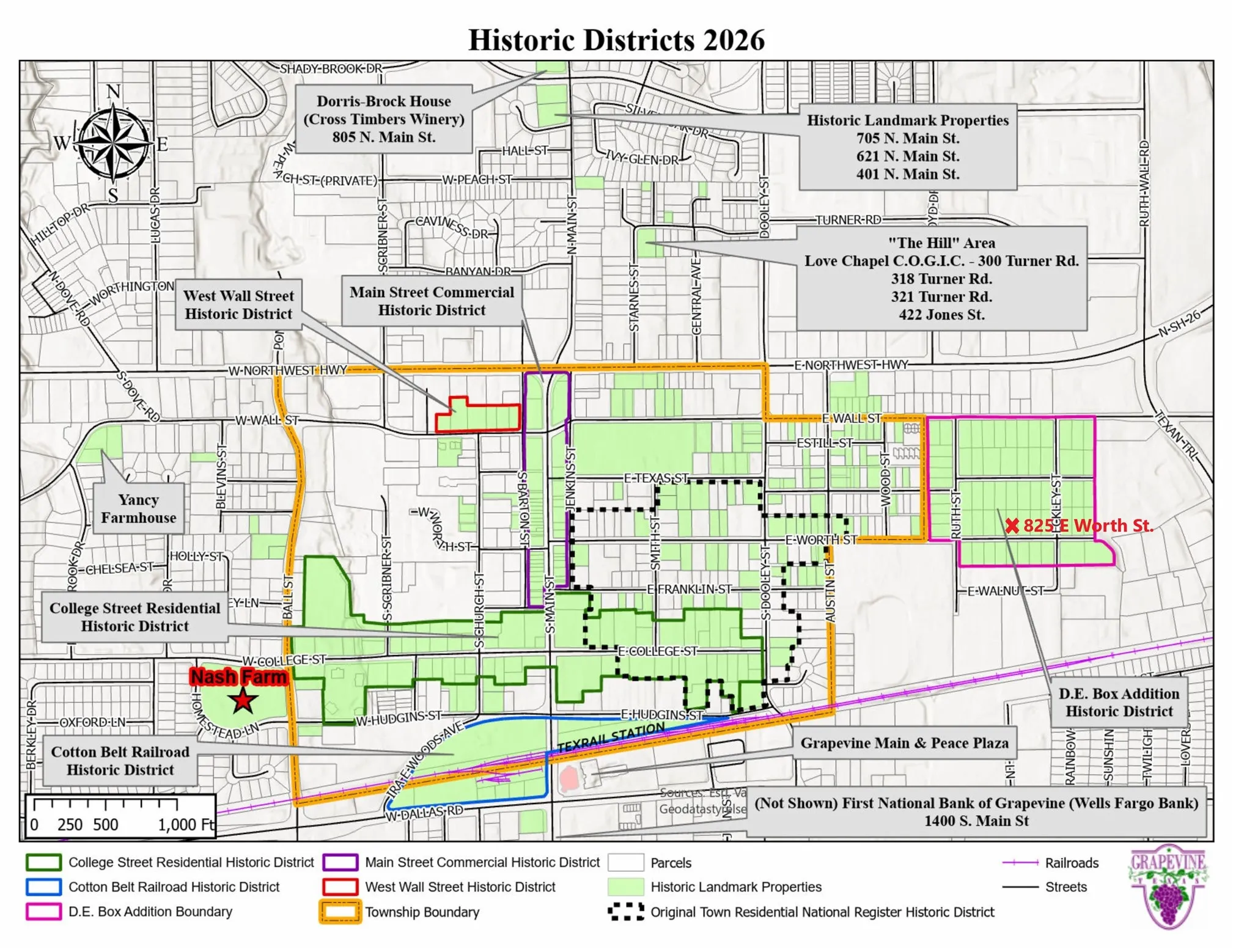 Historic Grapevine District Map