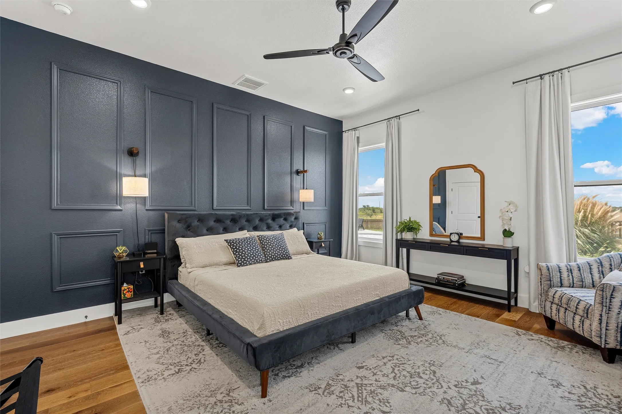 Accent wall with decorative panel molding