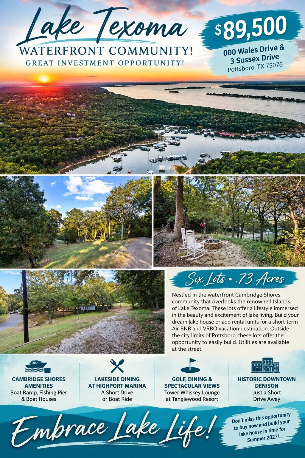 Unimproved Land For Sale in Grayson County , 3 Sussex Drive, Pottsboro, Texas 75076, 0, 0, Garage spaces, 0 Sqft, built in 0, mls#21401609, Real Estate Agent in Pottsboro, Homes For Sale in Grayson county, Homes For Sale in Pottsboro, Realtor in Pottsboro Texas, Real Estate Brokerage Independent Realty Texas, Luminita Cordes Realtor