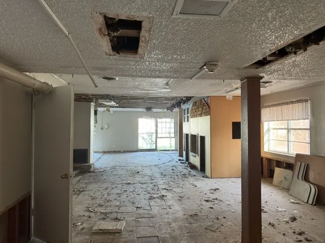 Note the sprinklers