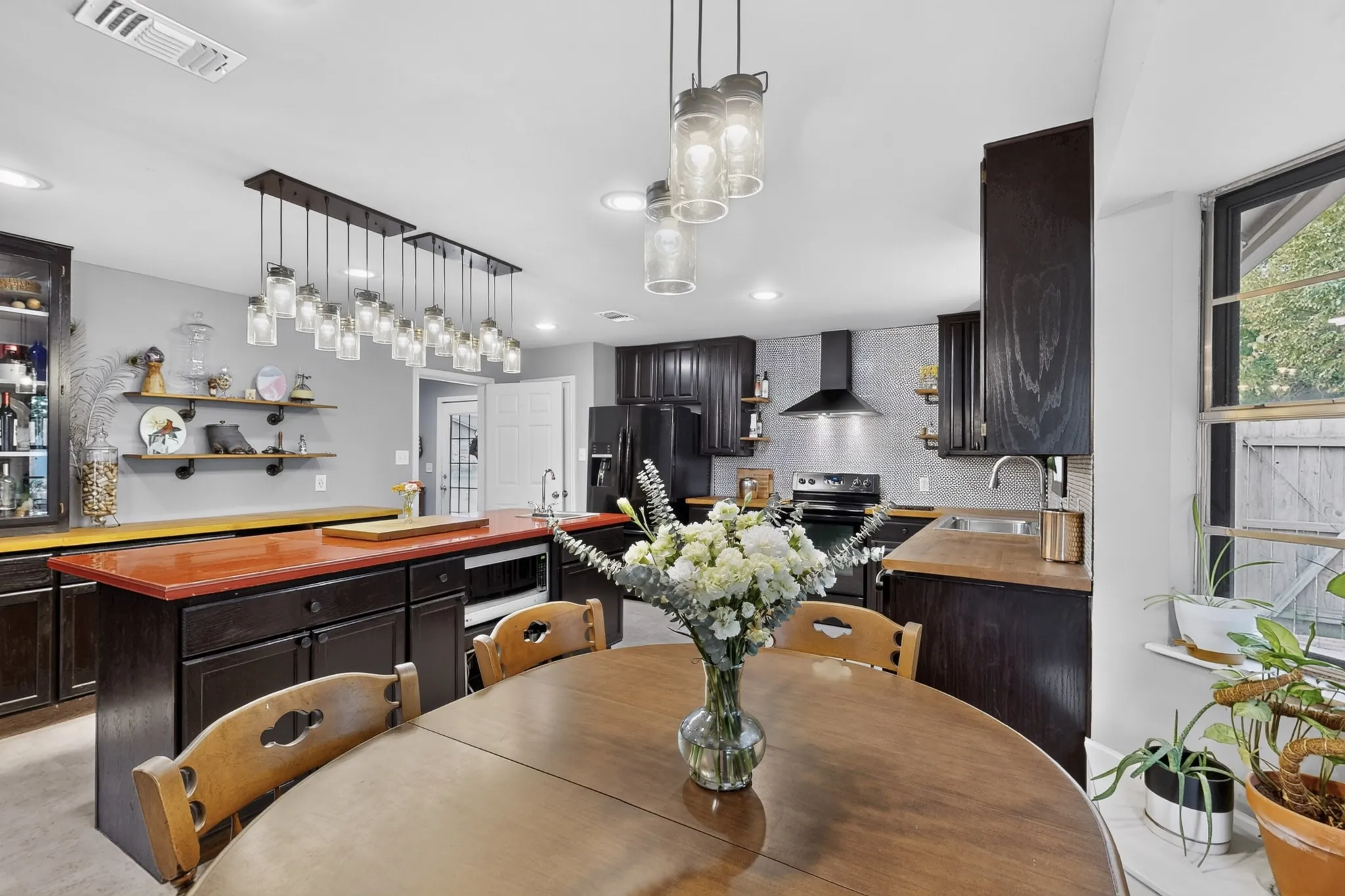 Dining space located right off the kitchen.