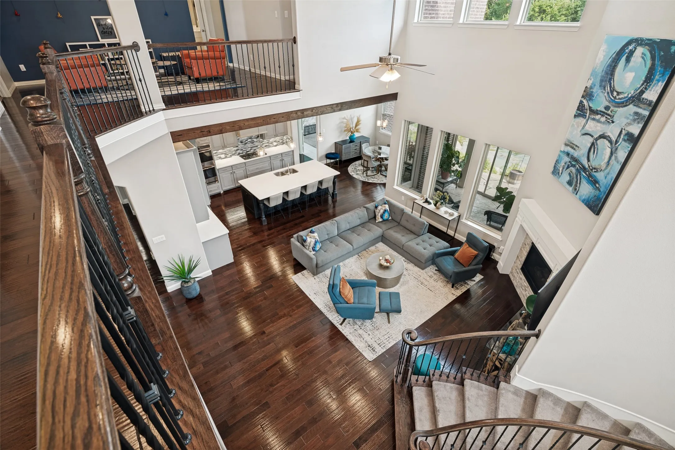 Hardwood flooring throughout the main level