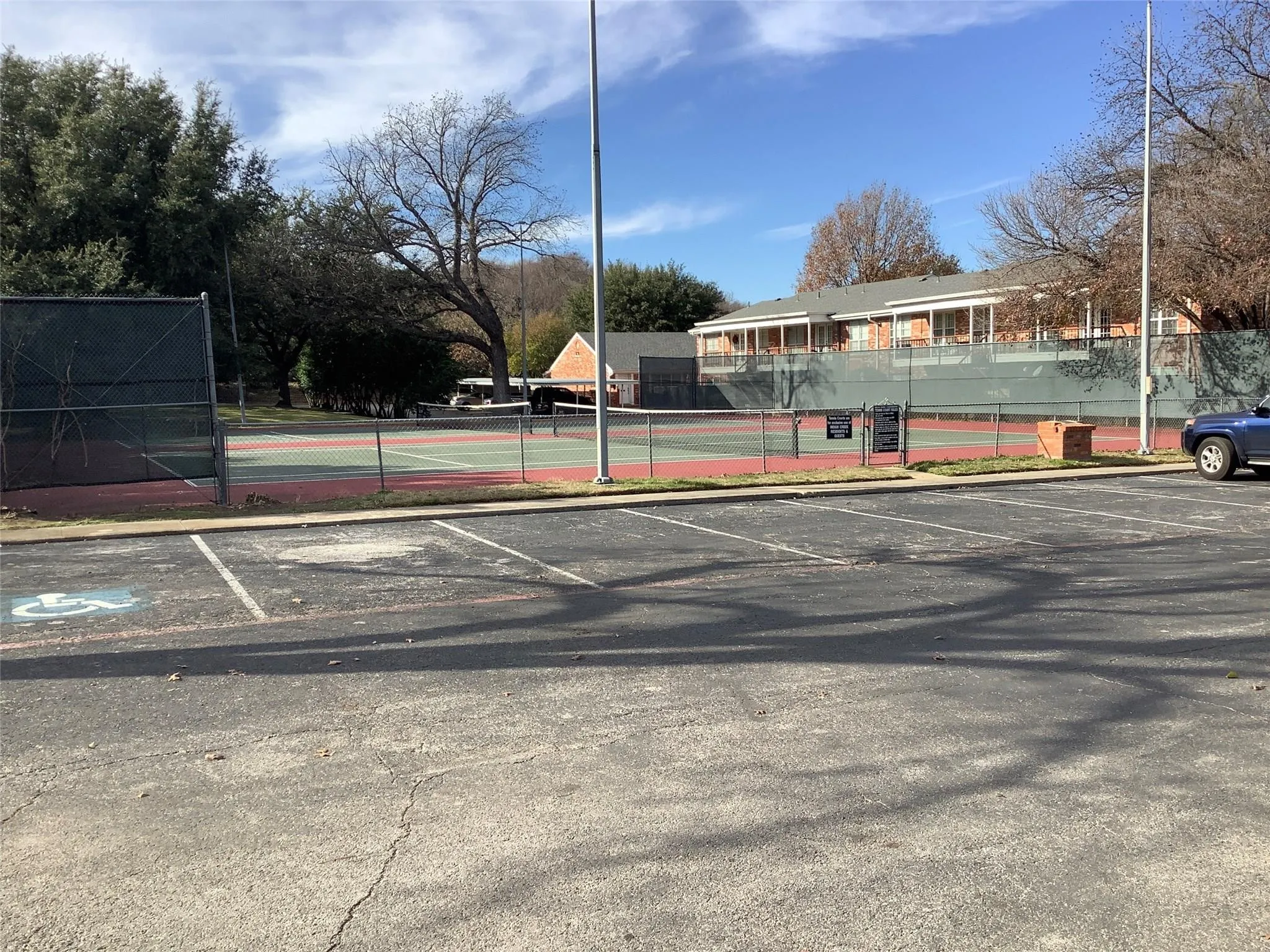 Two tennis courts and ample parking for a good tennis match!