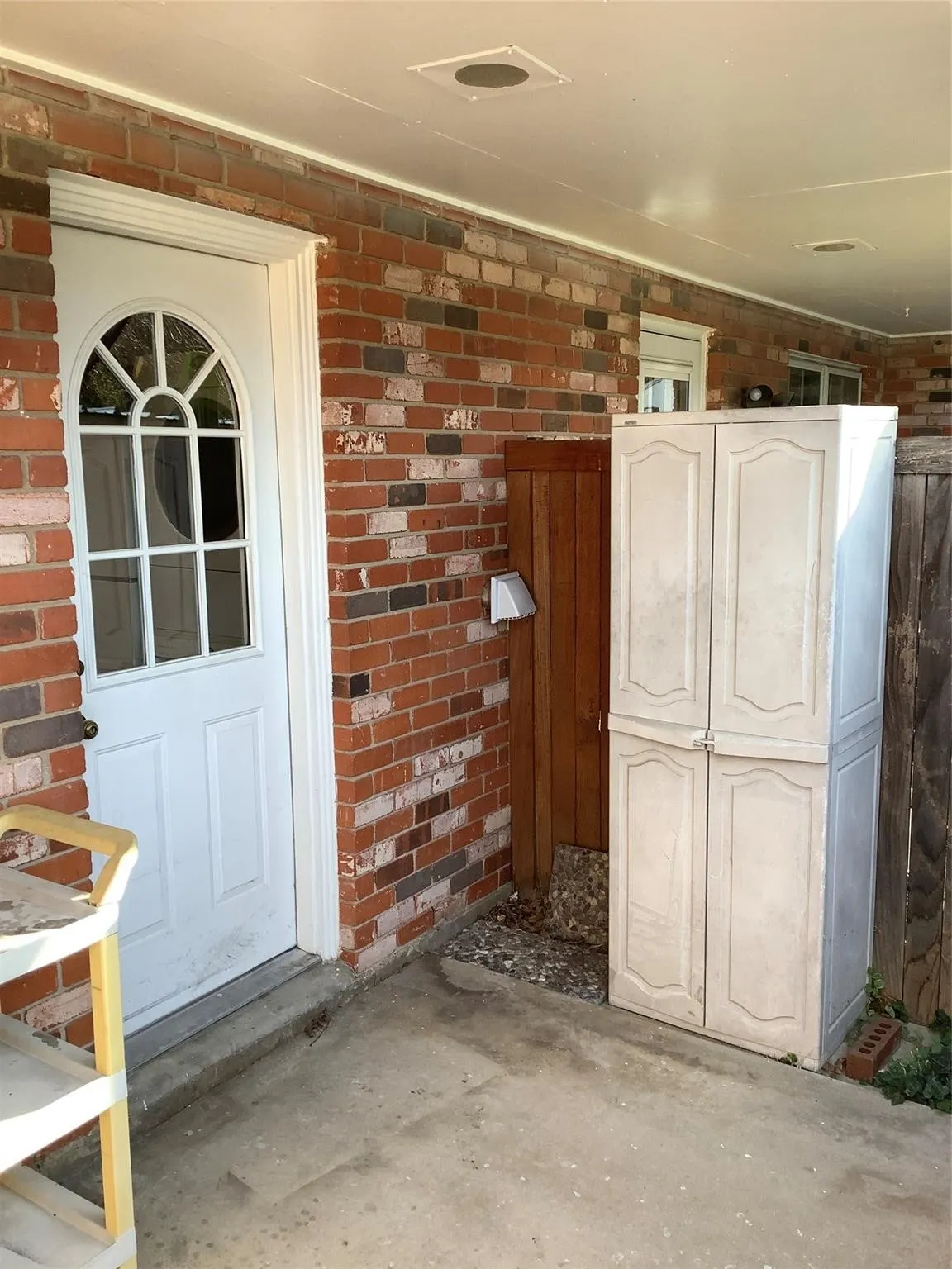 Back patio with storage